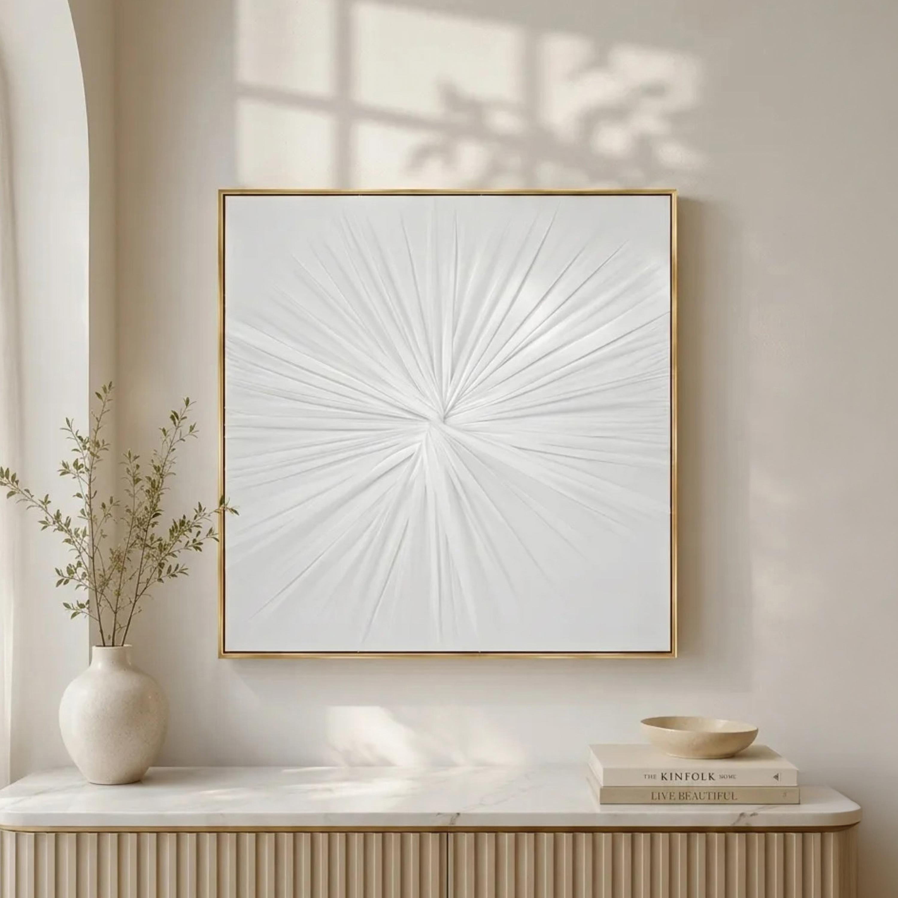 لوحة جدارية مؤطرة بتصميم أشعة الشمس من قماش الكانفا الأبيض من ماريا هومز-household-walldecorandmirrors-wallart-image-1