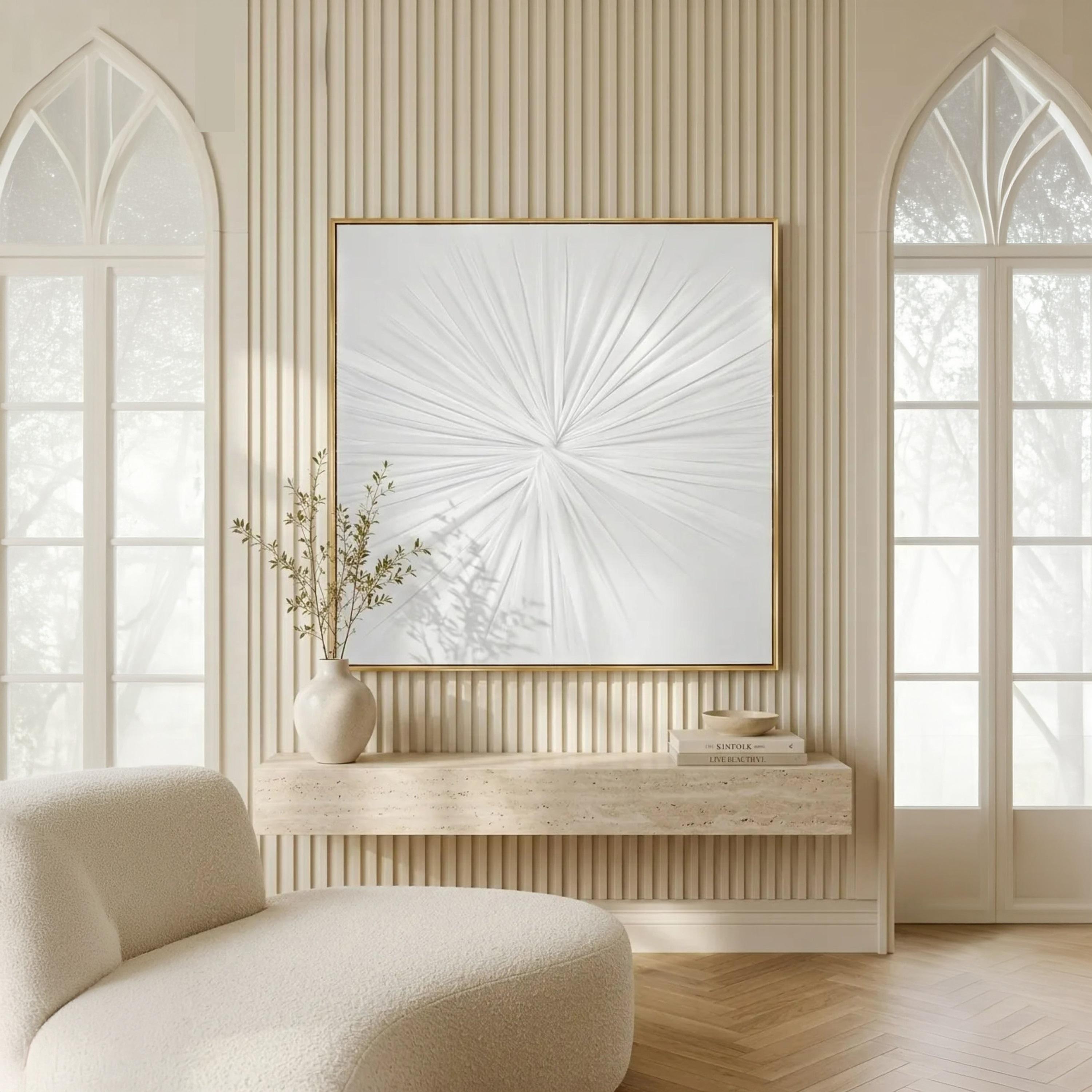 لوحة جدارية مؤطرة بتصميم أشعة الشمس من قماش الكانفا الأبيض من ماريا هومز-household-walldecorandmirrors-wallart-image-2