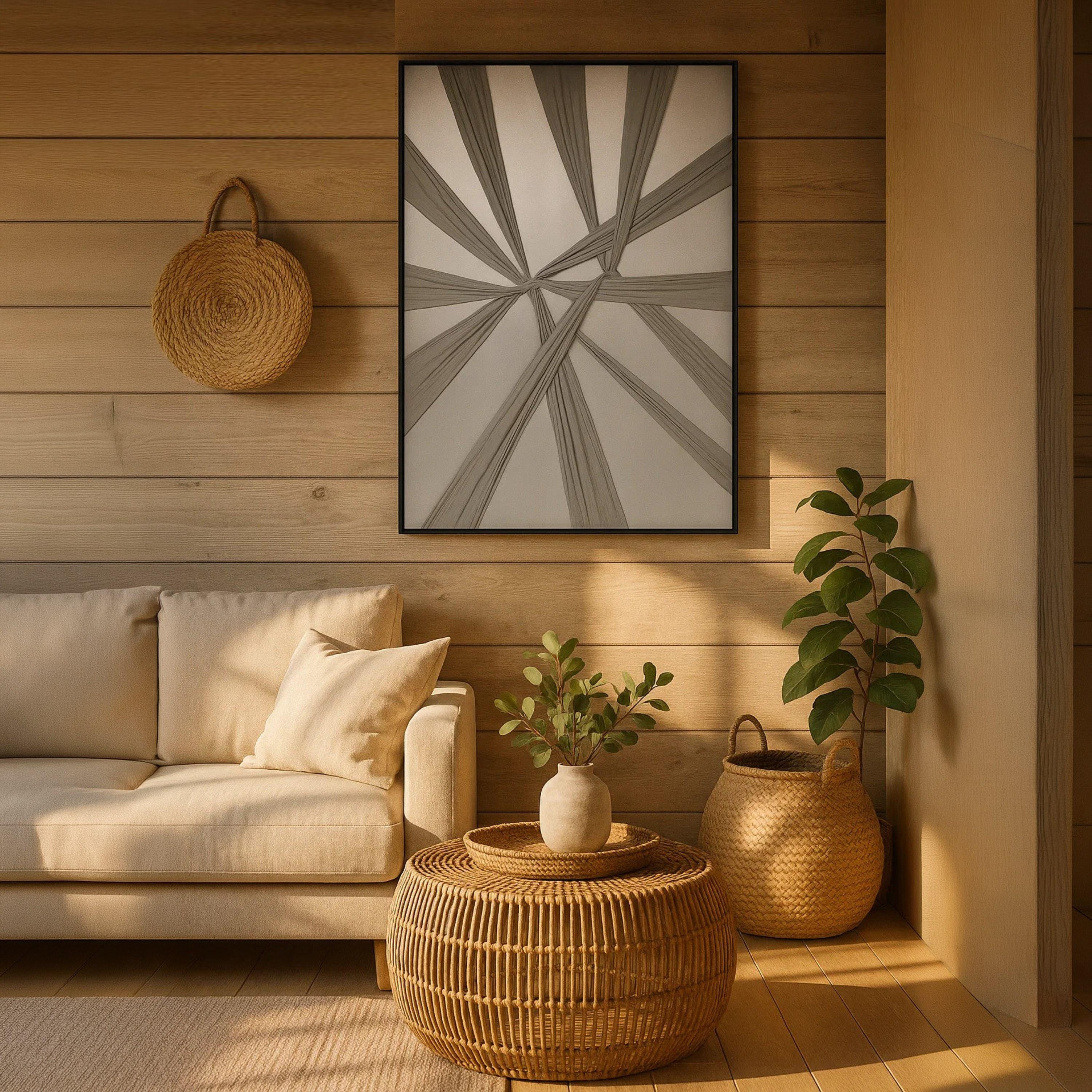 لوحة جدارية فنية بتصميم تجريدي وملمس بارز من قماش الكانفاس باللون الرمادي من ماريا هومز-household-walldecorandmirrors-wallart-image-2
