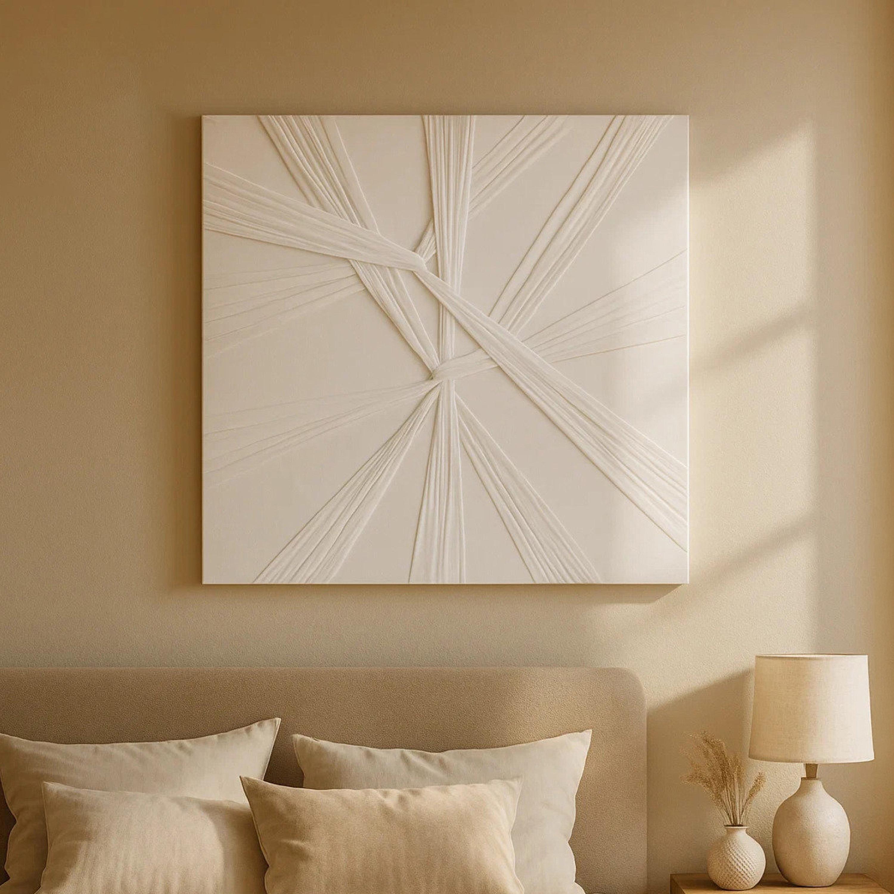 Maria Homes White Canvas Textured Abstract Wall Art-household-walldecorandmirrors-wallart-image-1