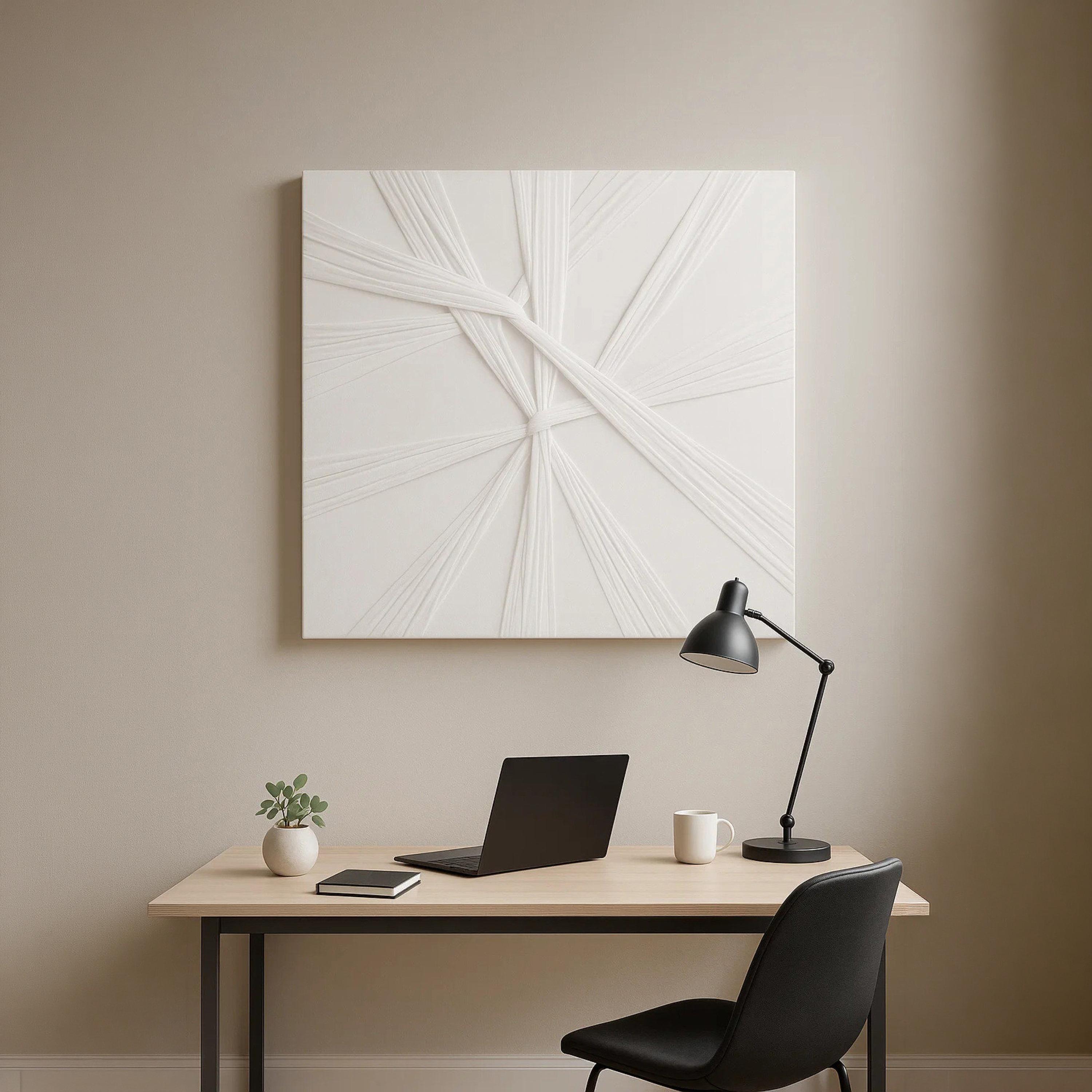 Maria Homes White Canvas Textured Abstract Wall Art-household-walldecorandmirrors-wallart-image-2