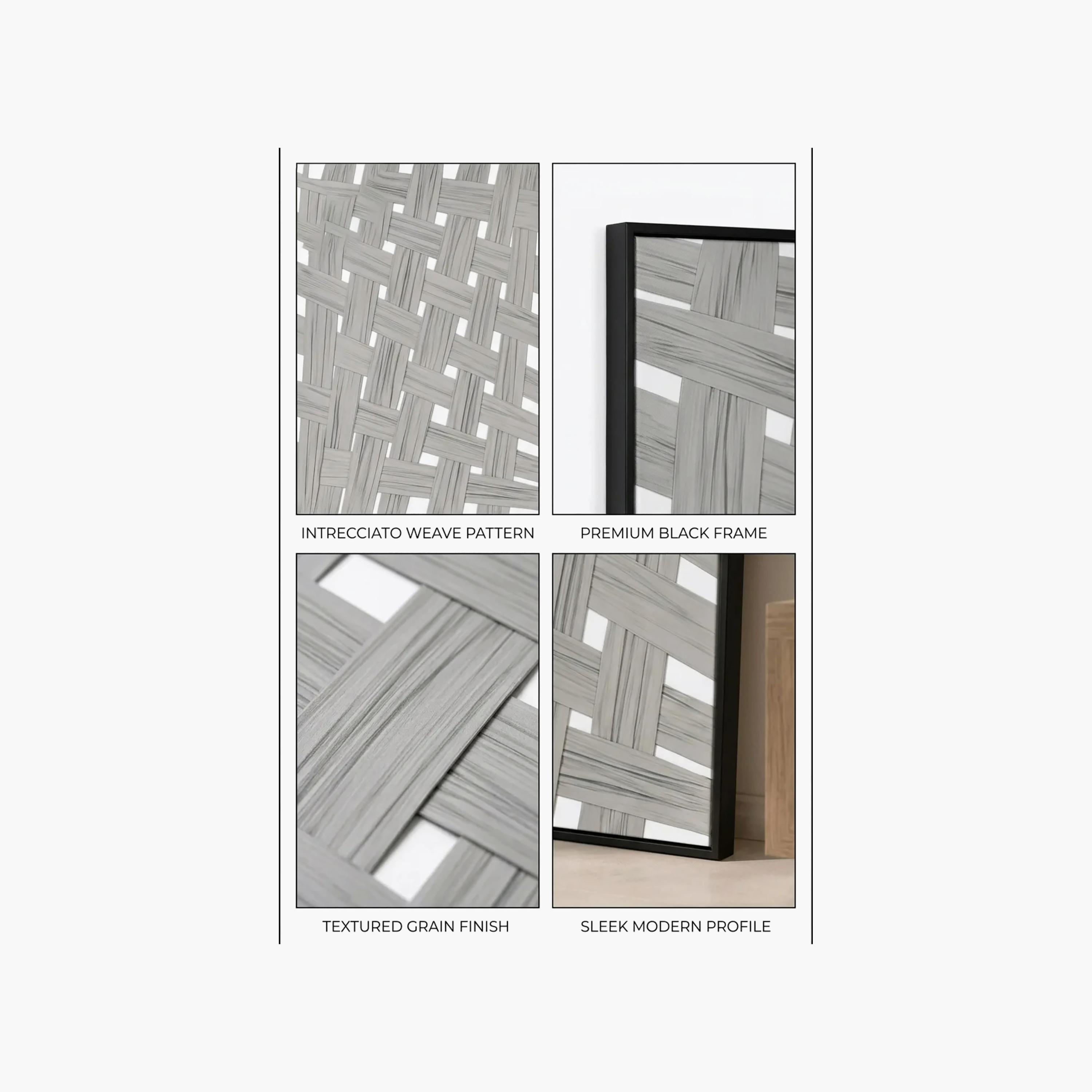 لوحة جدارية بإطار بنقشة منسوجة من قماش الكانفس الرمادي من ماريا هومز-household-walldecorandmirrors-wallart-image-3