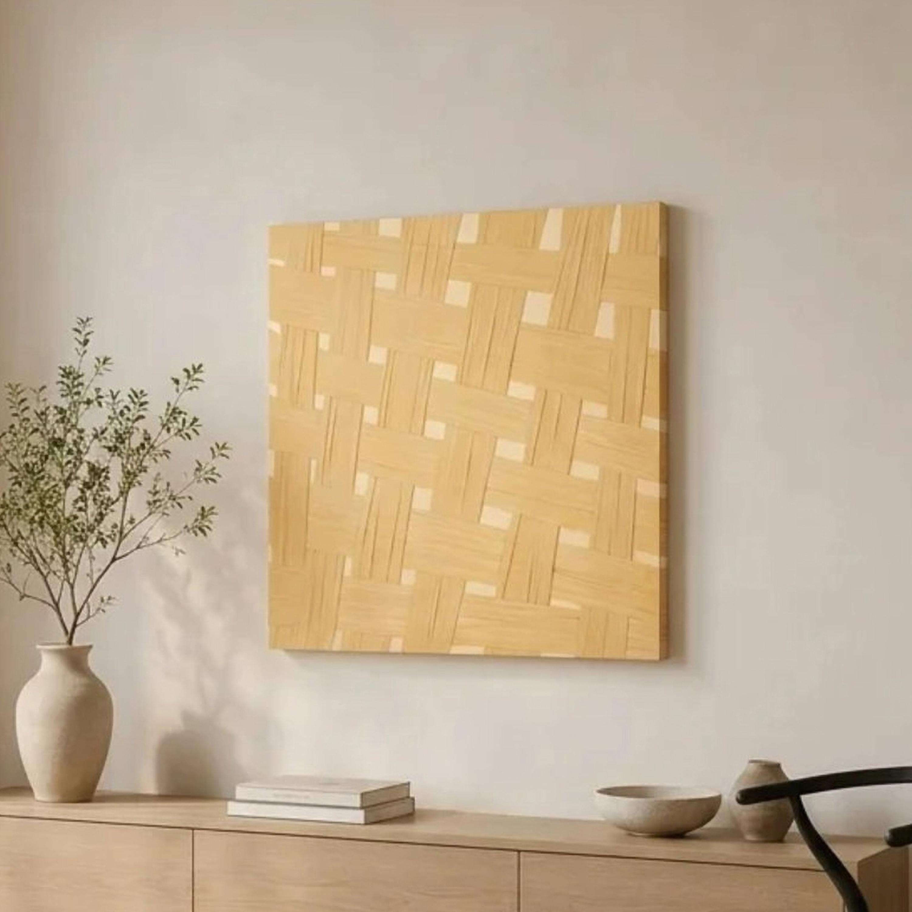 Maria Homes Beige Basket Weave Wall Art-household-walldecorandmirrors-wallart-image-1