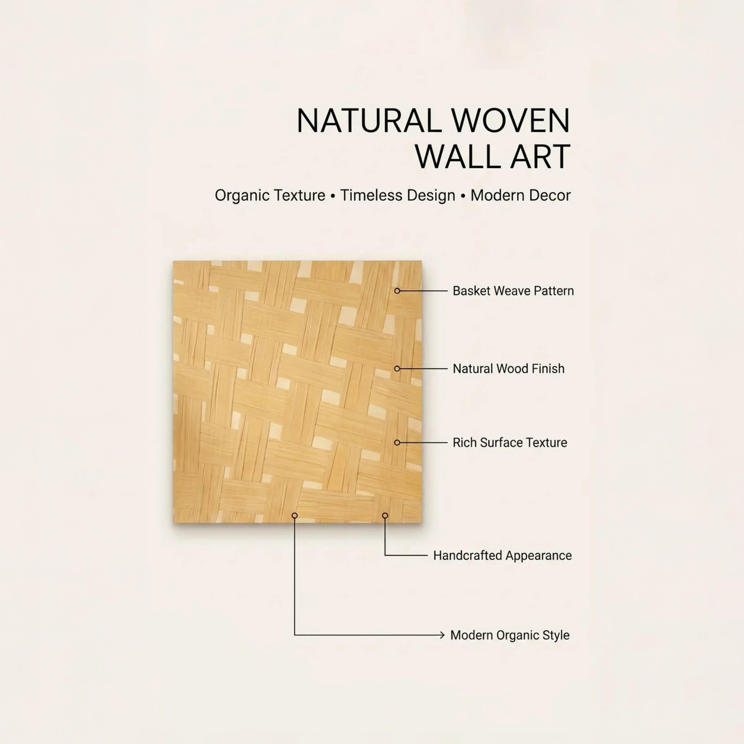 Maria Homes Beige Basket Weave Wall Art-household-walldecorandmirrors-wallart-image-3