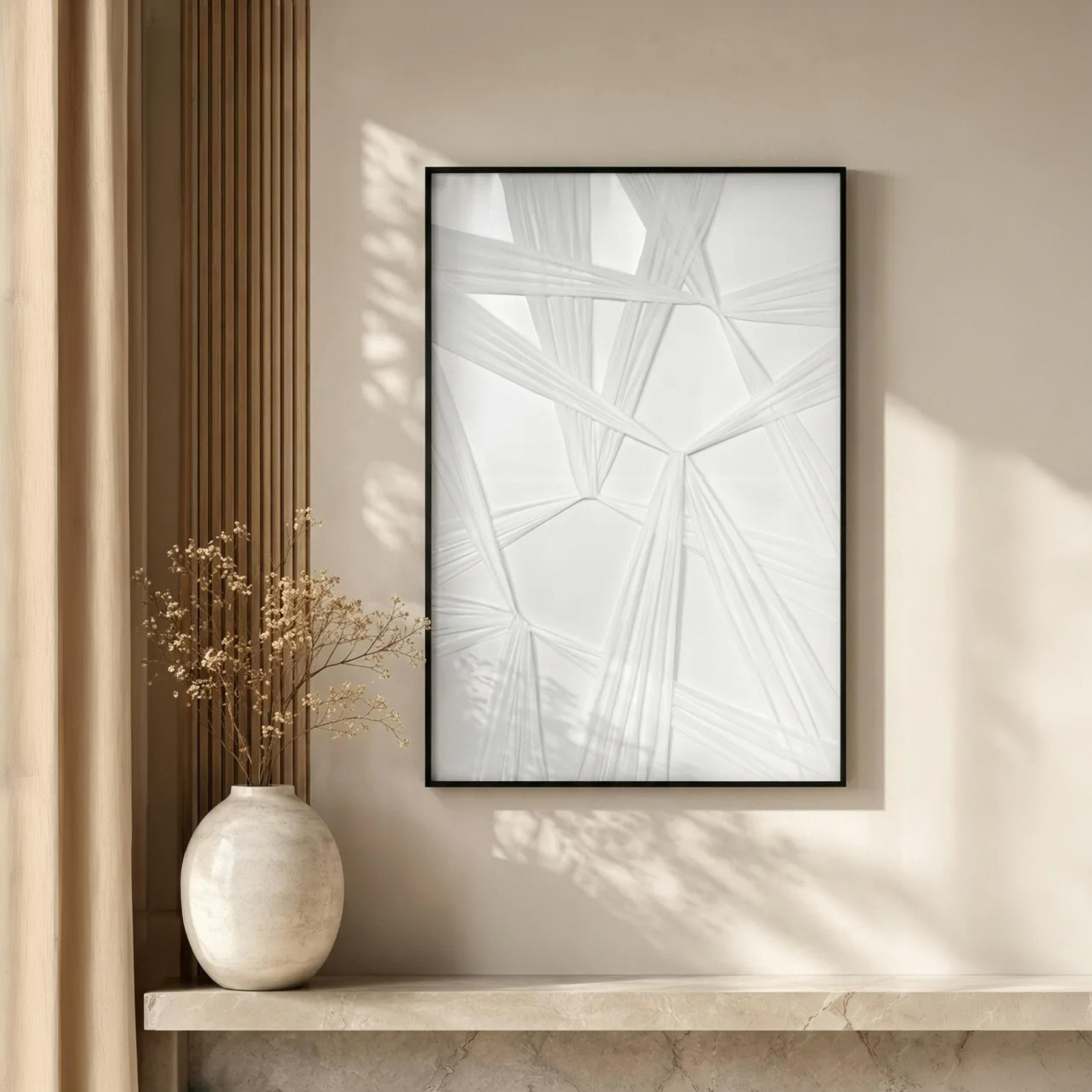 لوحة جدارية بإطار بطبعة هندسية من قماش الكانفاس رمادي من ماريا هومز-household-walldecorandmirrors-wallart-image-1