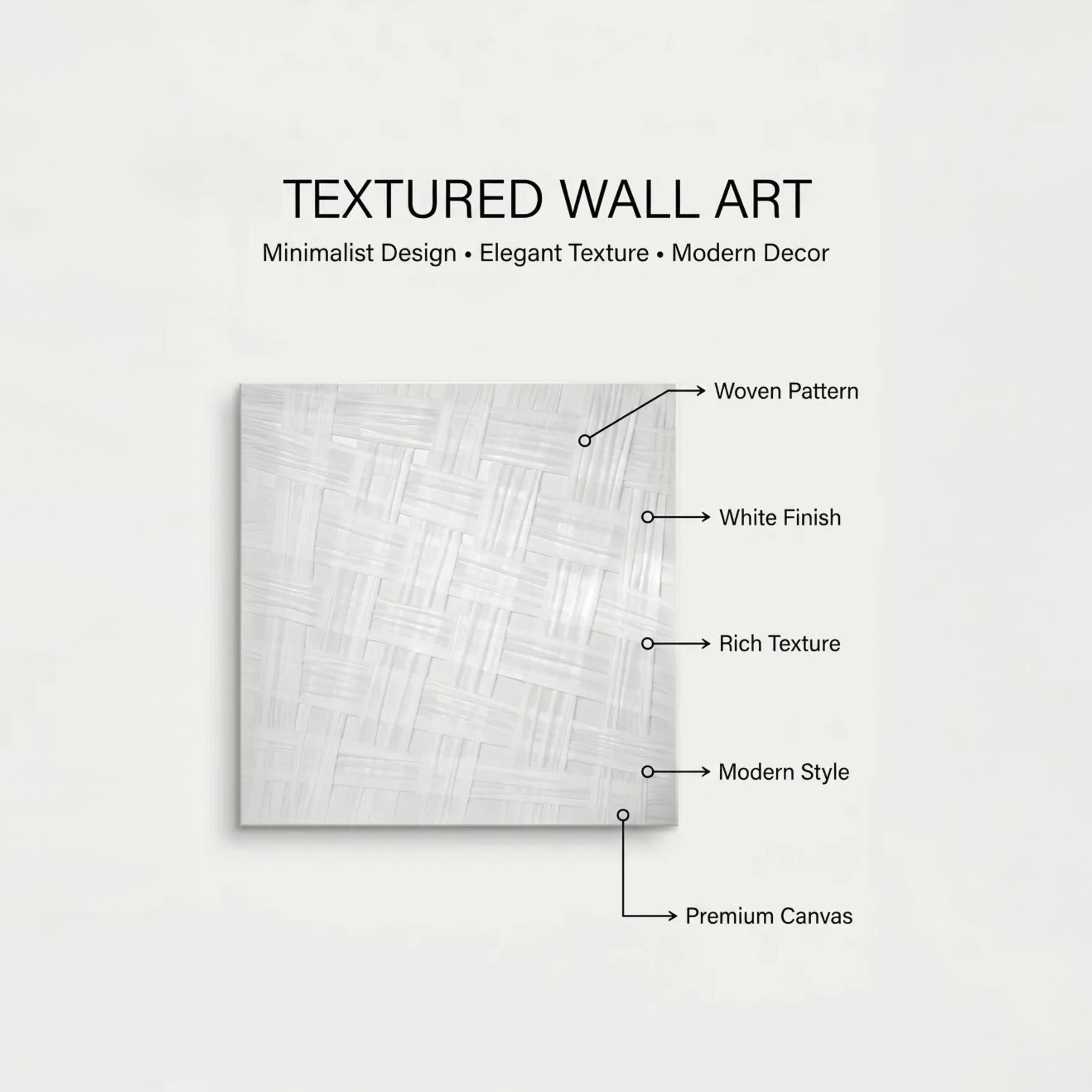 Maria Homes White Canvas Basket Weave Wall Art-household-walldecorandmirrors-wallart-image-3