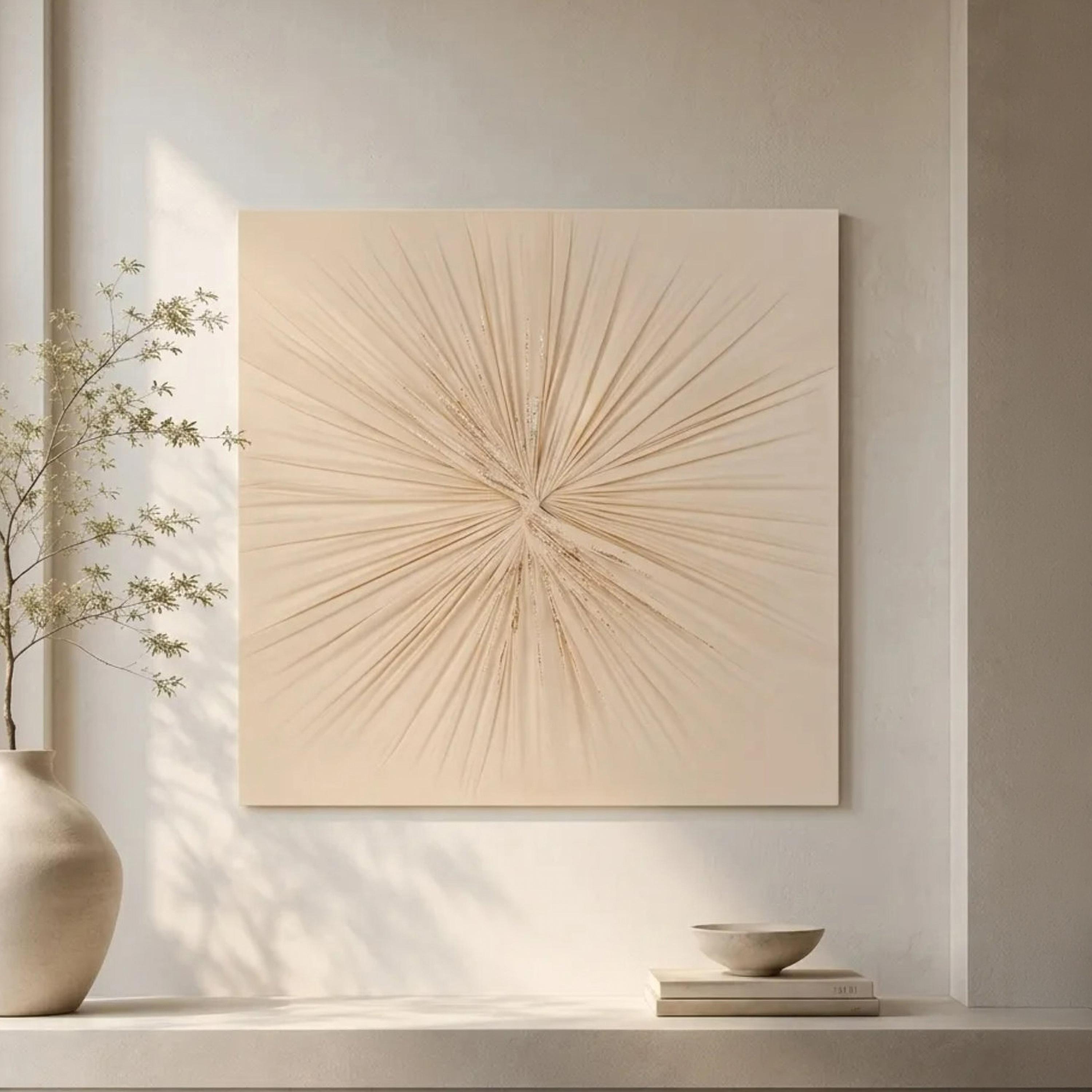 Maria Homes Beige Sunburst Wall Art-household-walldecorandmirrors-wallart-image-1