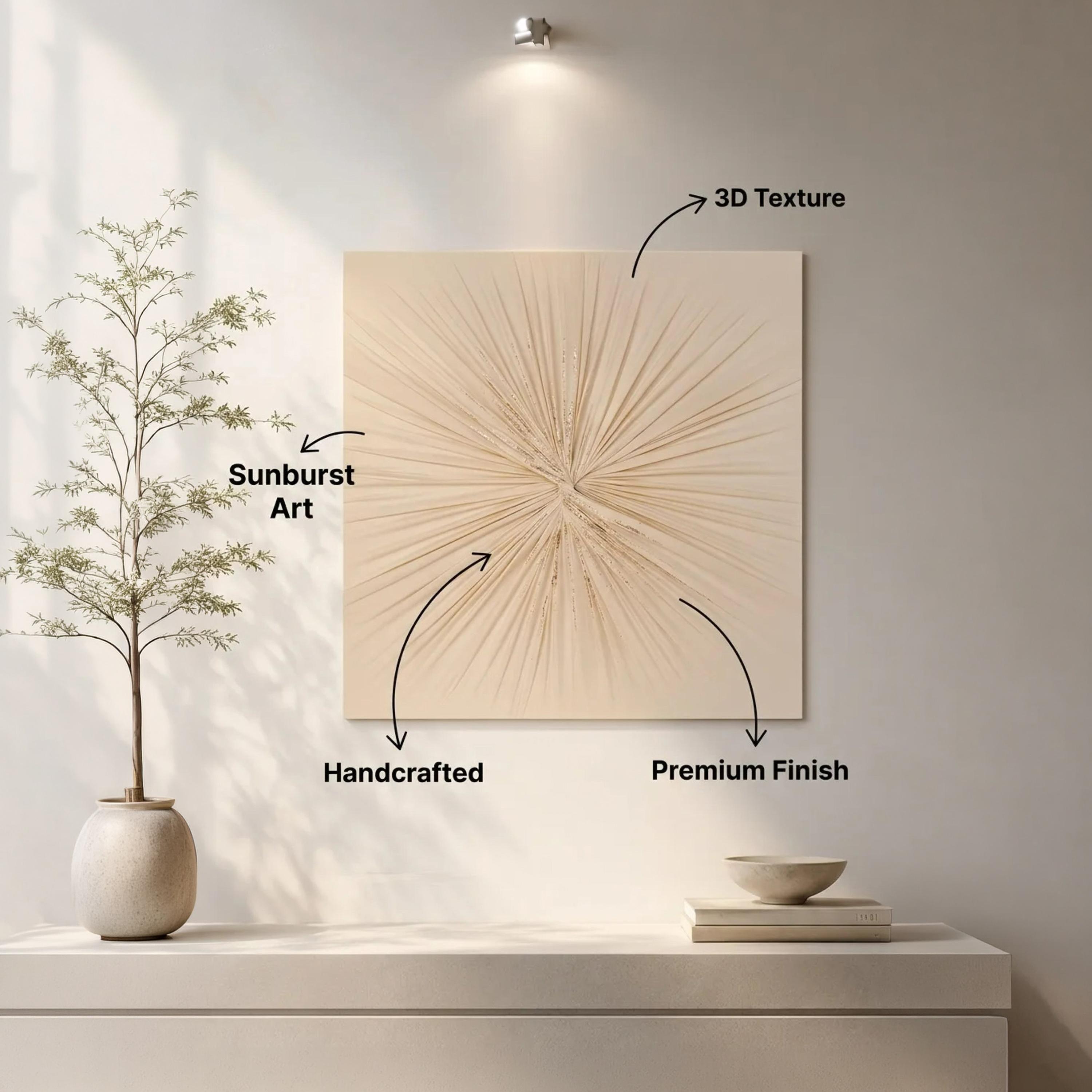 Maria Homes Beige Sunburst Wall Art-household-walldecorandmirrors-wallart-image-3