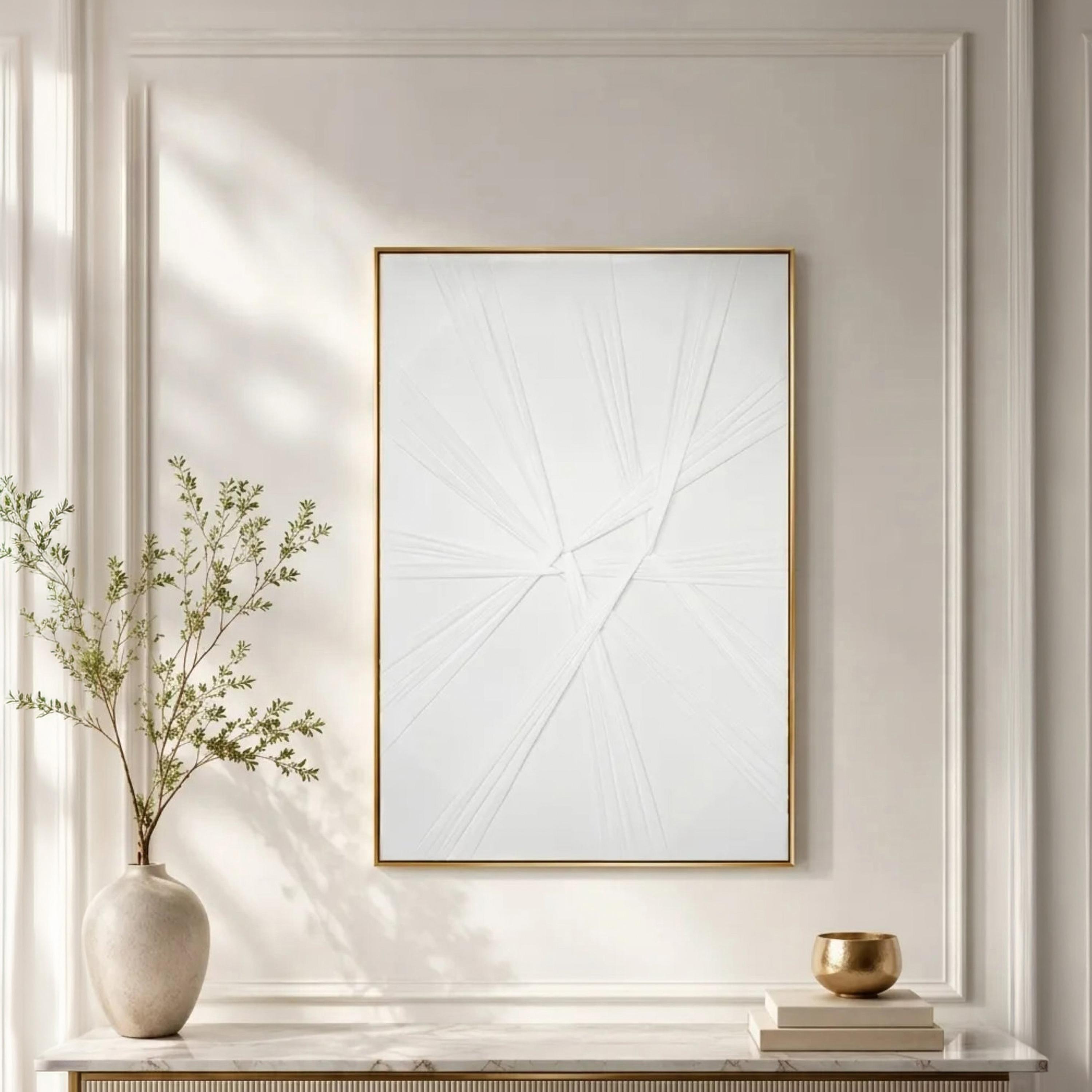 لوحة جدارية بإطار بتصميم هندسي أبيض من ماريا هومز-household-walldecorandmirrors-wallart-image-1