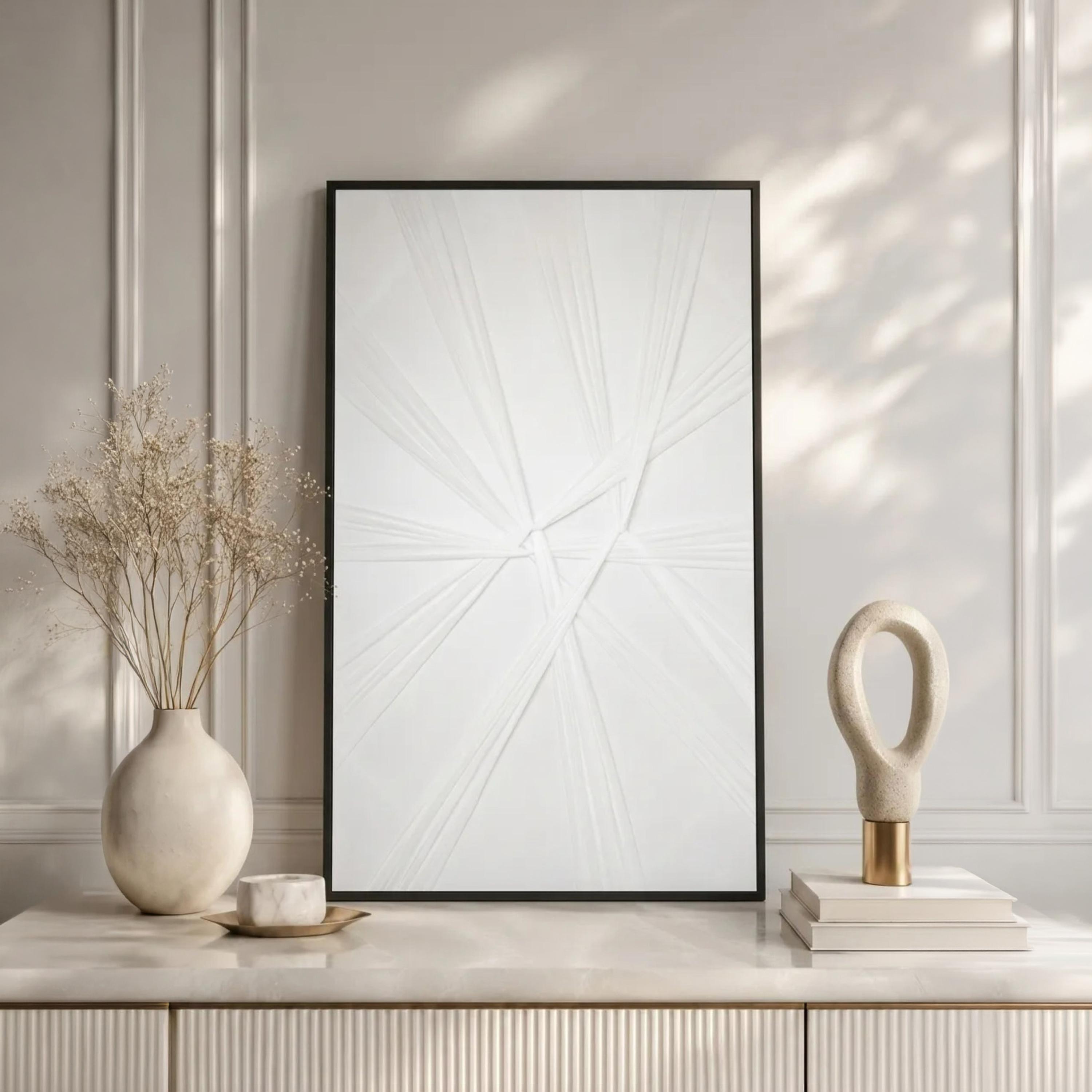 لوحة جدارية بإطار بتصميم هندسي أبيض من ماريا هومز-household-walldecorandmirrors-wallart-image-1