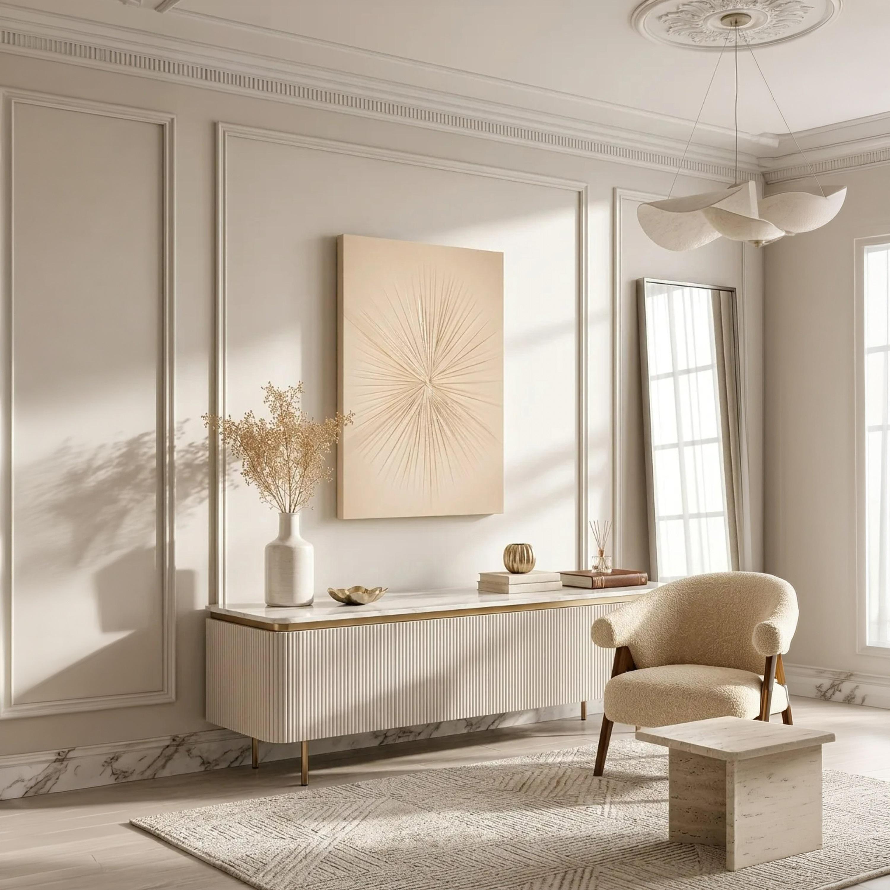 Maria Homes Beige Sunburst Framed Wall Art-household-walldecorandmirrors-wallart-image-2