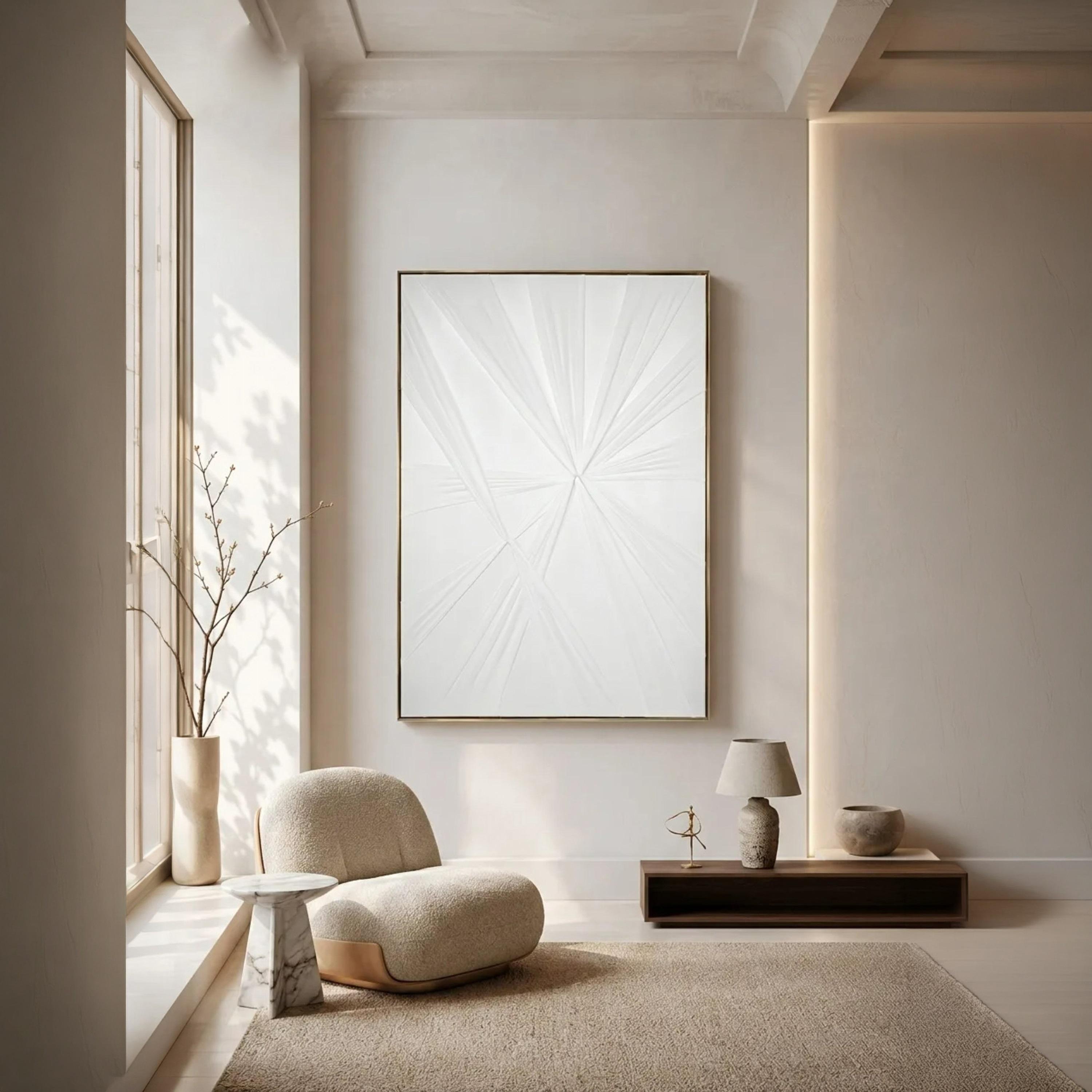 لوحة جدارية بإطار بتصميم هندسي أبيض من ماريا هومز-household-walldecorandmirrors-wallart-image-2