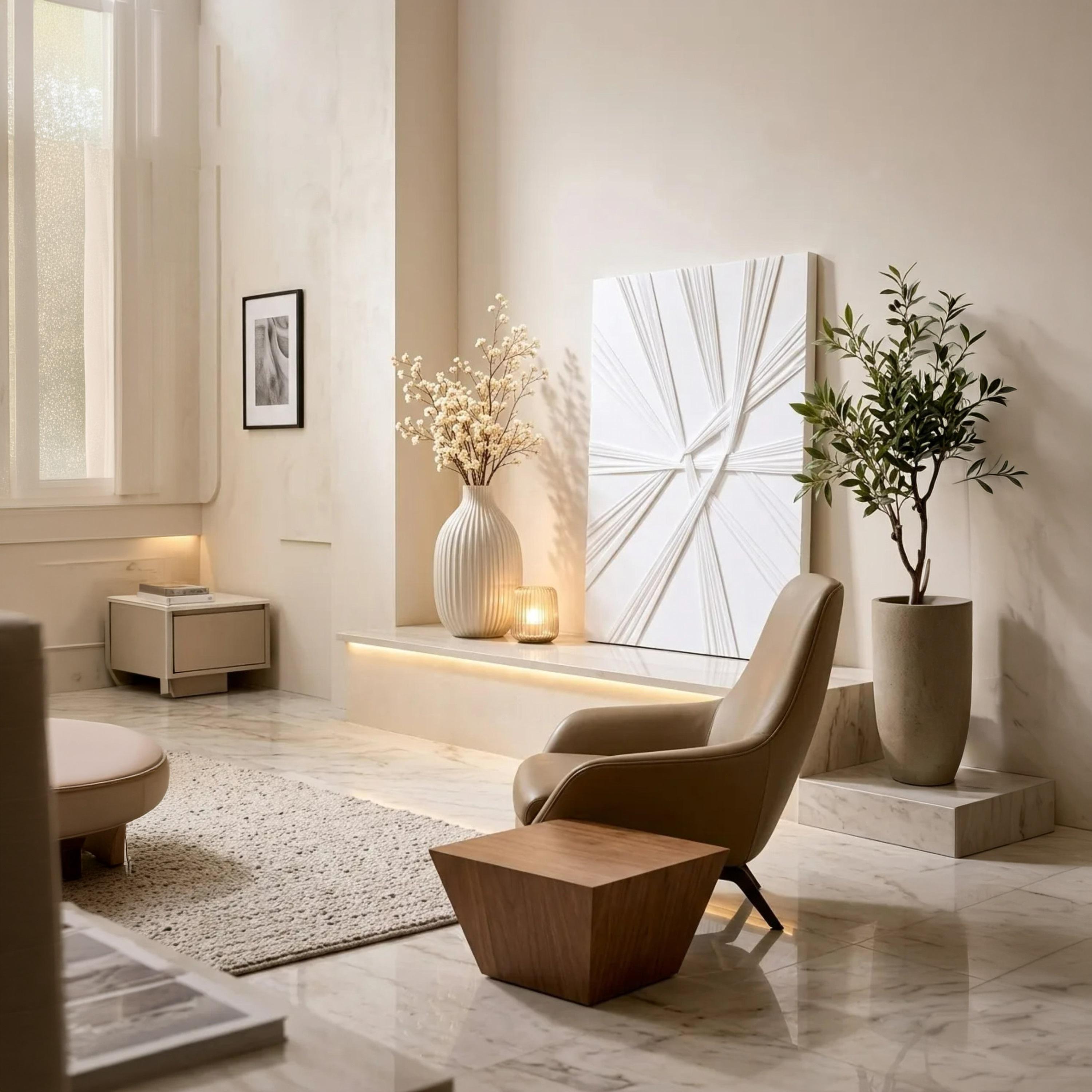 Maria Homes White Geometric Wall Art-household-walldecorandmirrors-wallart-image-2