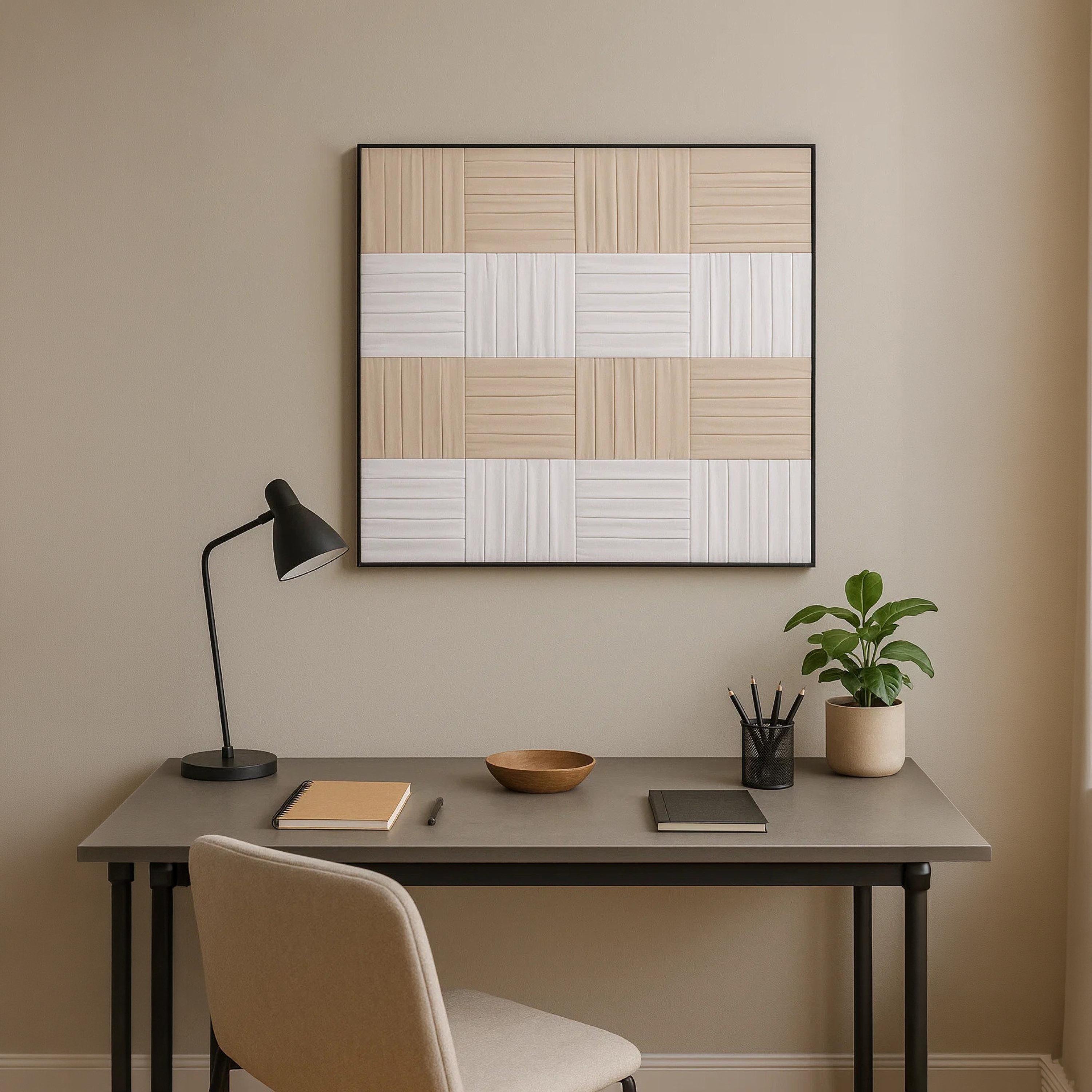 لوحة جدارية مؤطرة بطبعة تجريدية من قماش الكانفاس بلون البيج من ماريا هومز-household-walldecorandmirrors-wallart-image-2