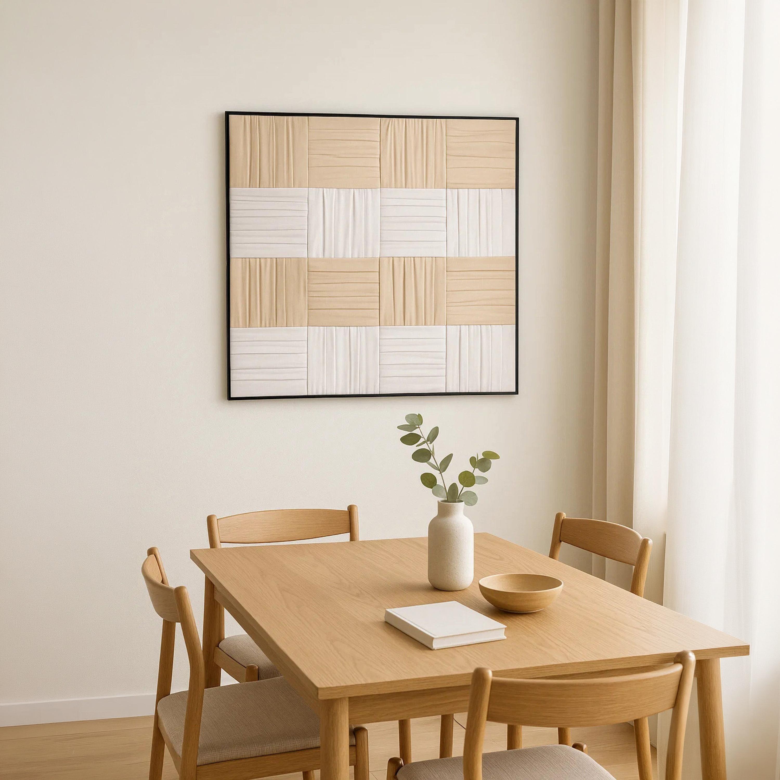 لوحة جدارية مؤطرة بطبعة تجريدية من قماش الكانفاس بلون البيج من ماريا هومز-household-walldecorandmirrors-wallart-image-3