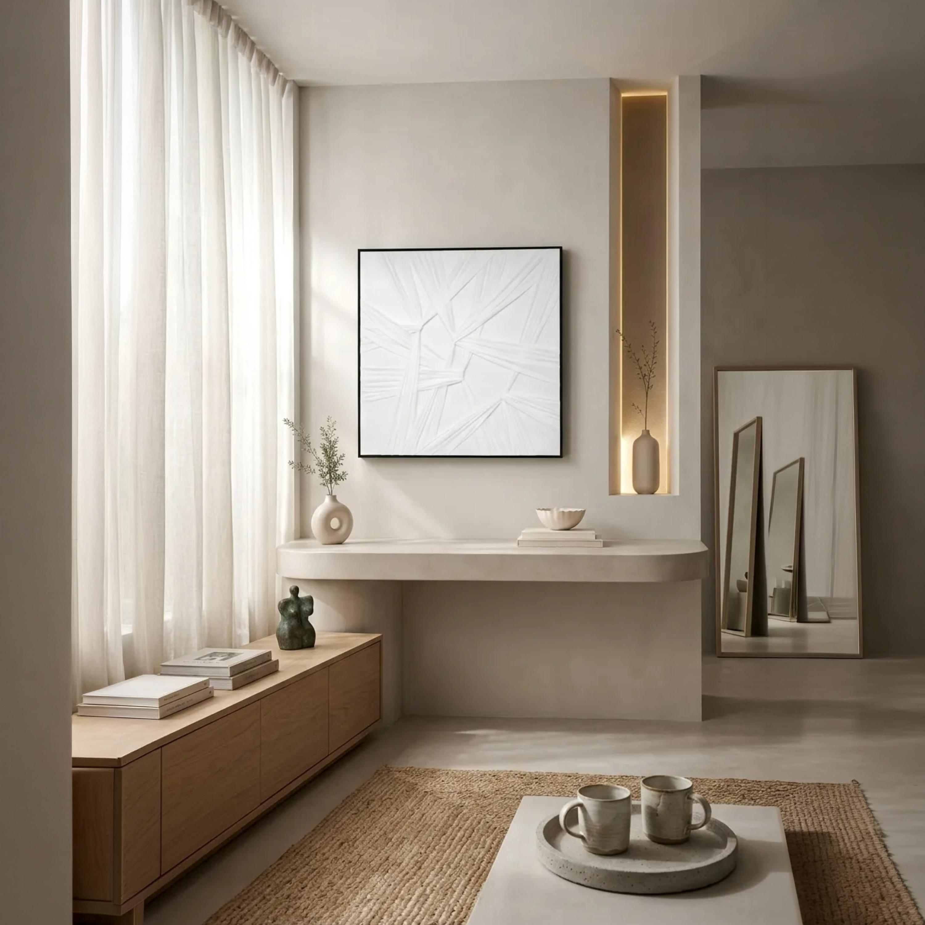 Maria Homes White Geometric Wall Art-household-walldecorandmirrors-wallart-image-2
