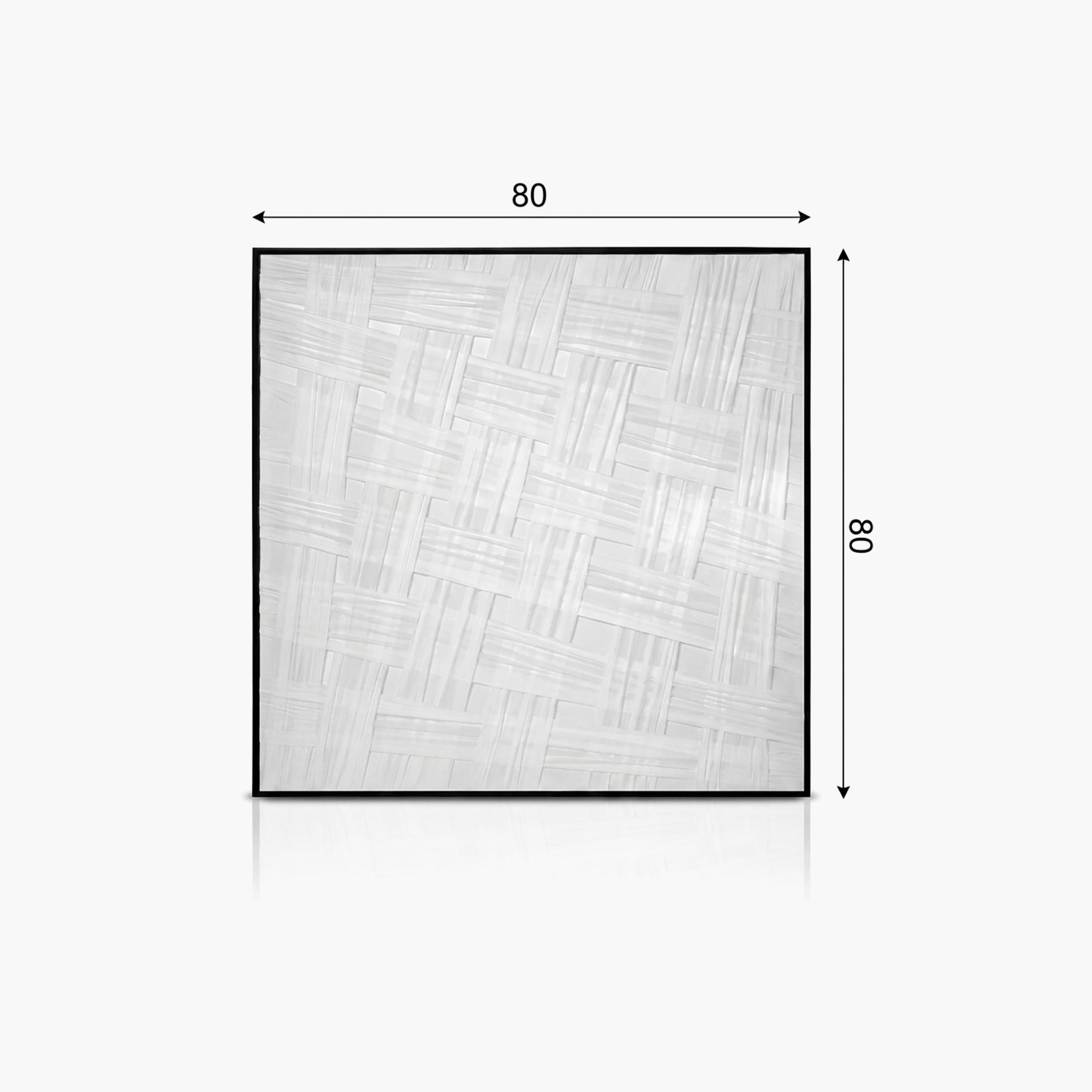 Maria Homes White Canvas Woven Pattern Framed Wall Art-household-walldecorandmirrors-wallart-image-4