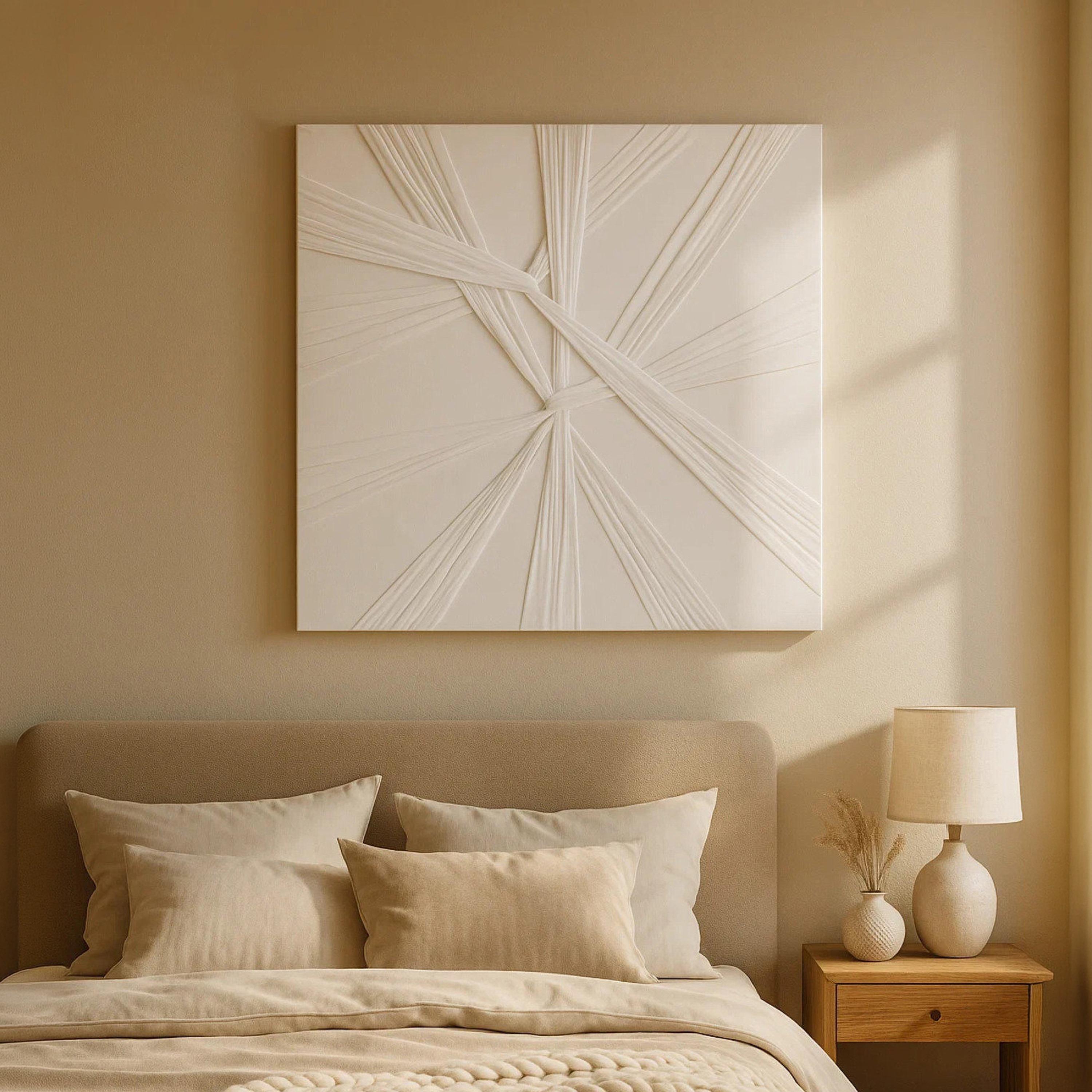 لوحة جدارية بتصميم تجريدية بملمس من قماش الكانفاس الأبيض من ماريا هومز-household-walldecorandmirrors-wallart-image-1