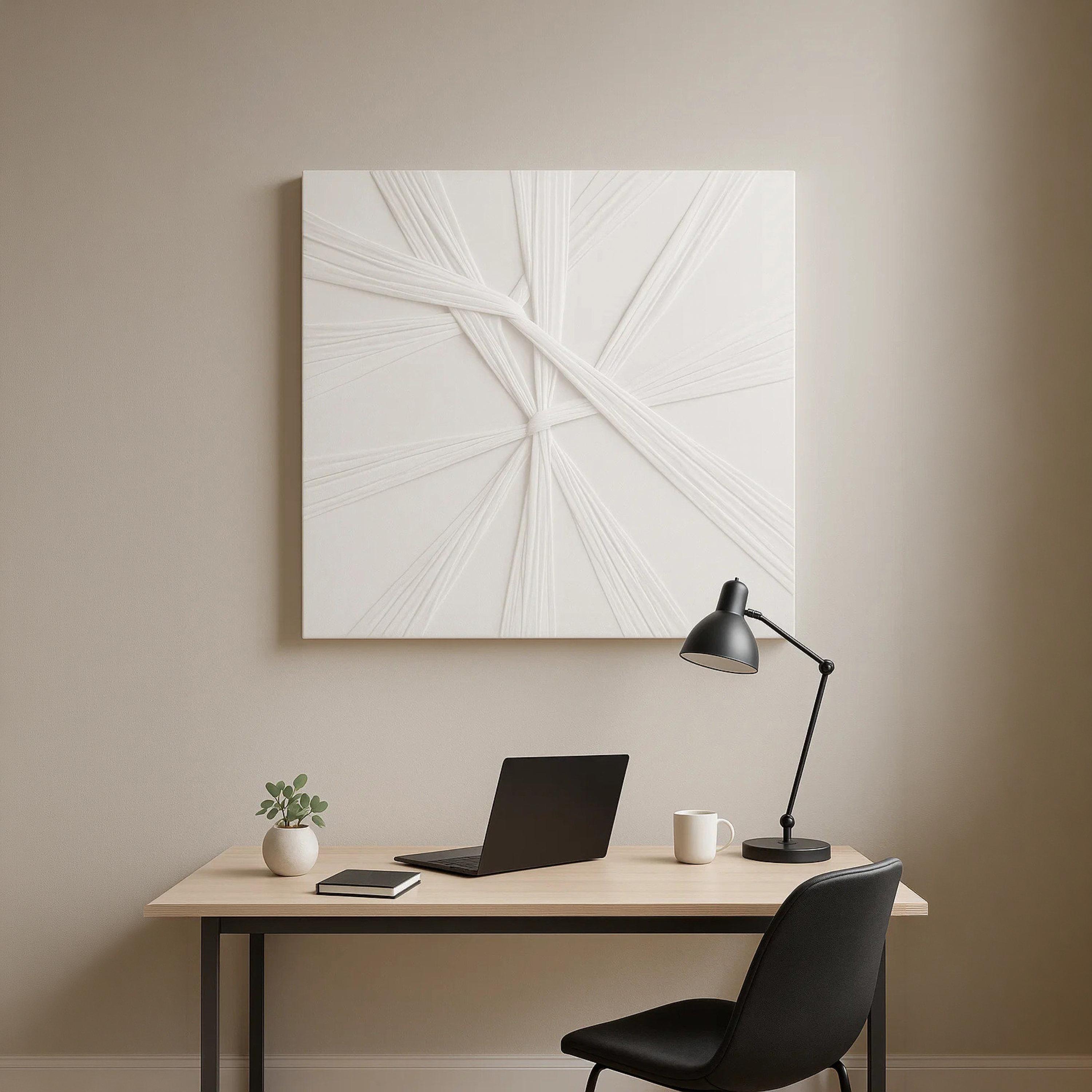 لوحة جدارية بتصميم تجريدية بملمس من قماش الكانفاس الأبيض من ماريا هومز-household-walldecorandmirrors-wallart-image-2