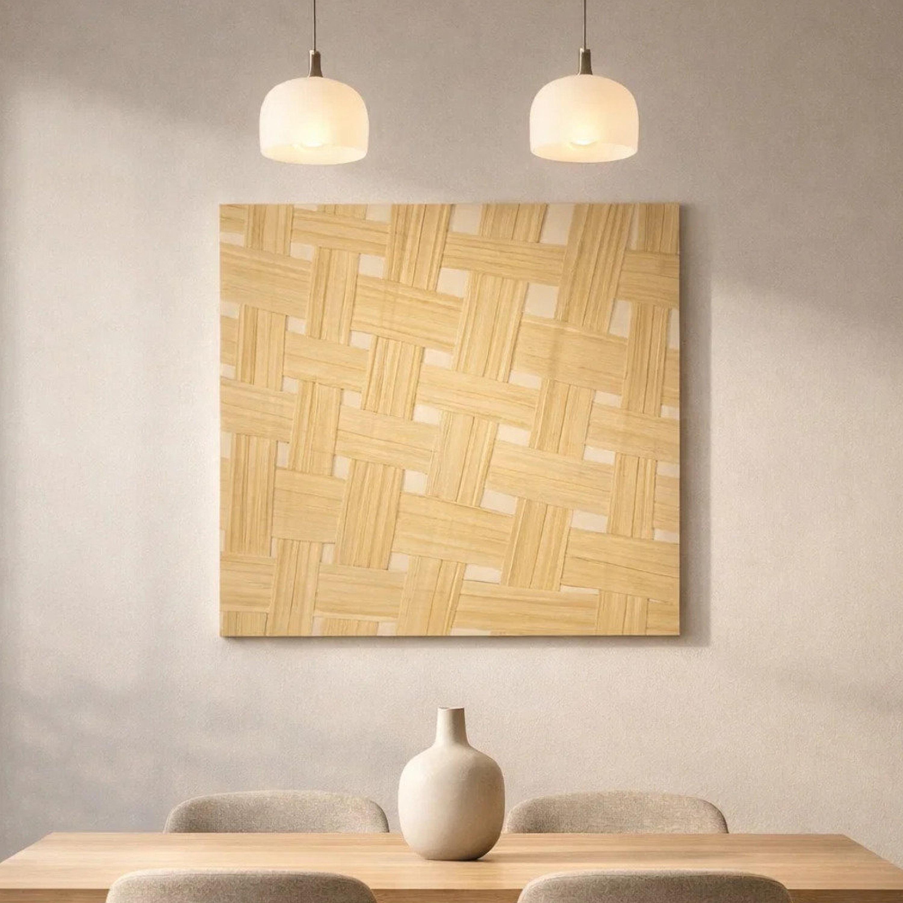 Maria Homes Brown Woven Pattern Wall Art-household-walldecorandmirrors-wallart-image-1