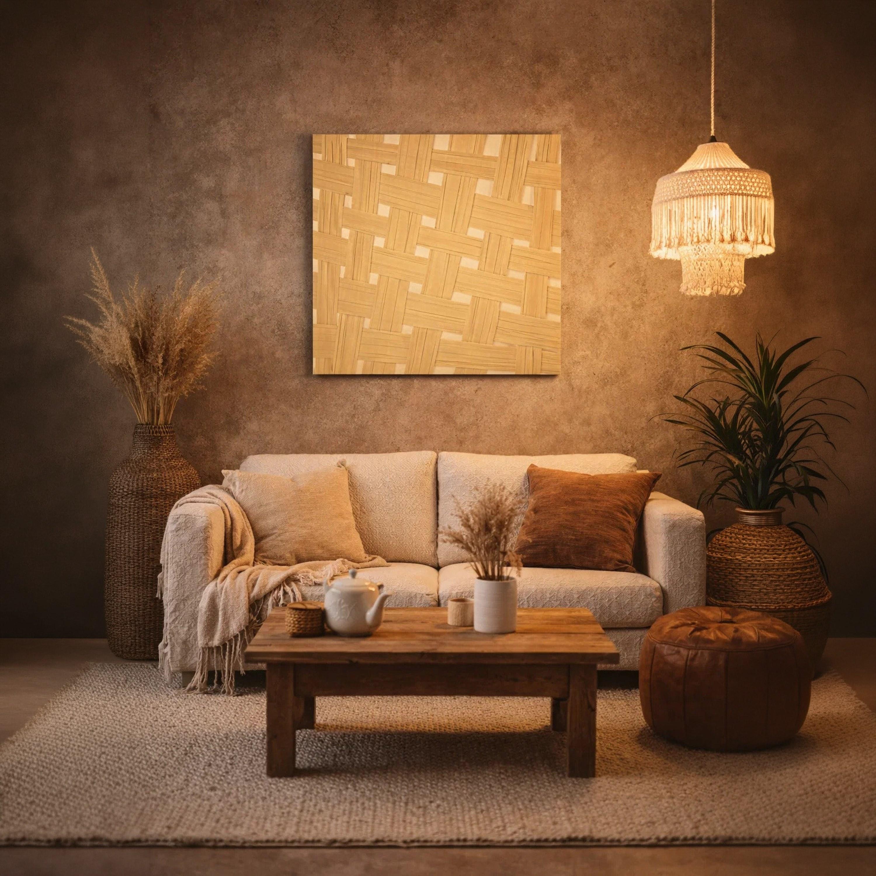 Maria Homes Brown Woven Pattern Wall Art-household-walldecorandmirrors-wallart-image-3