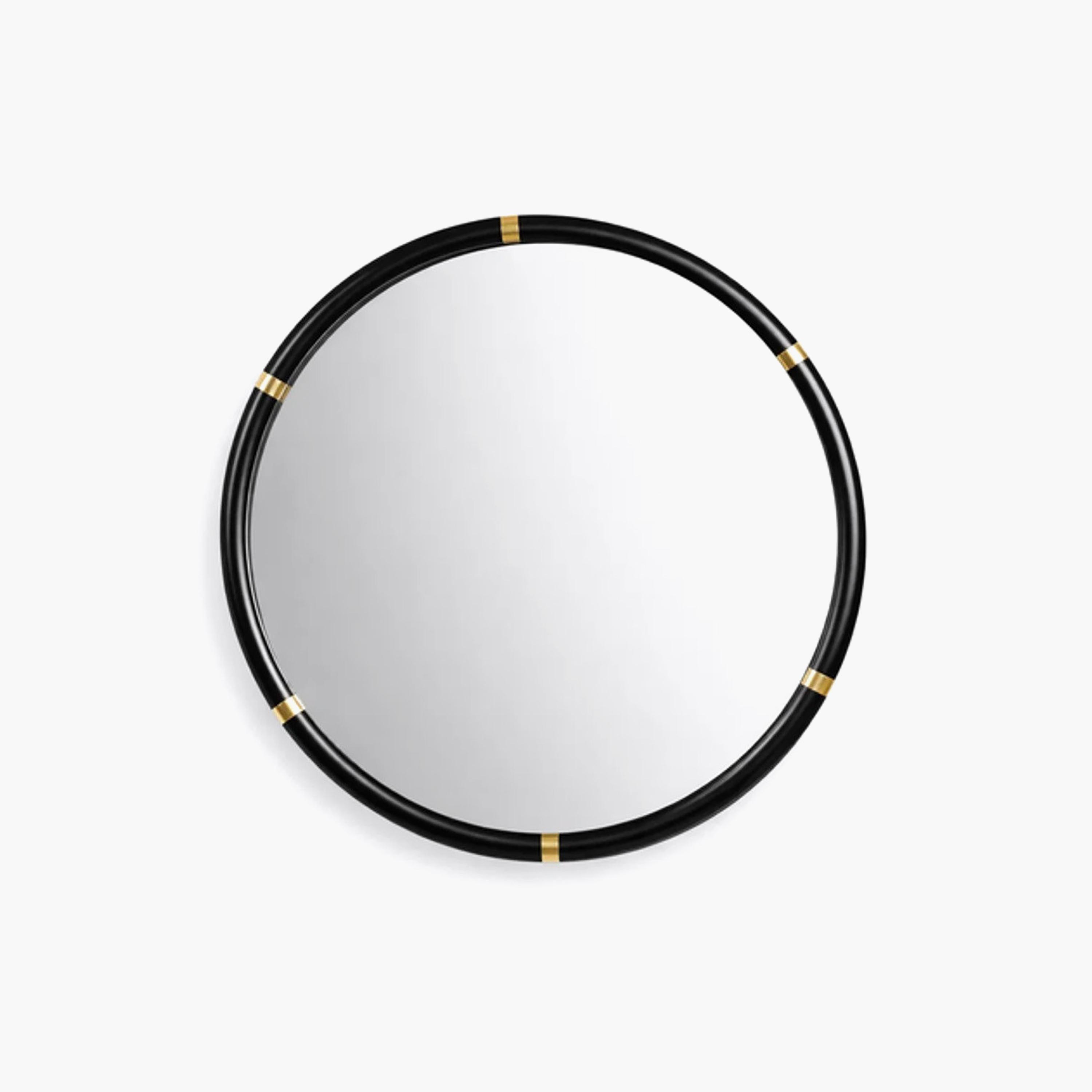 Maria Homes Black Glass Round Wall Mirror-household-walldecorandmirrors-mirrors-wallmirrors-image-4