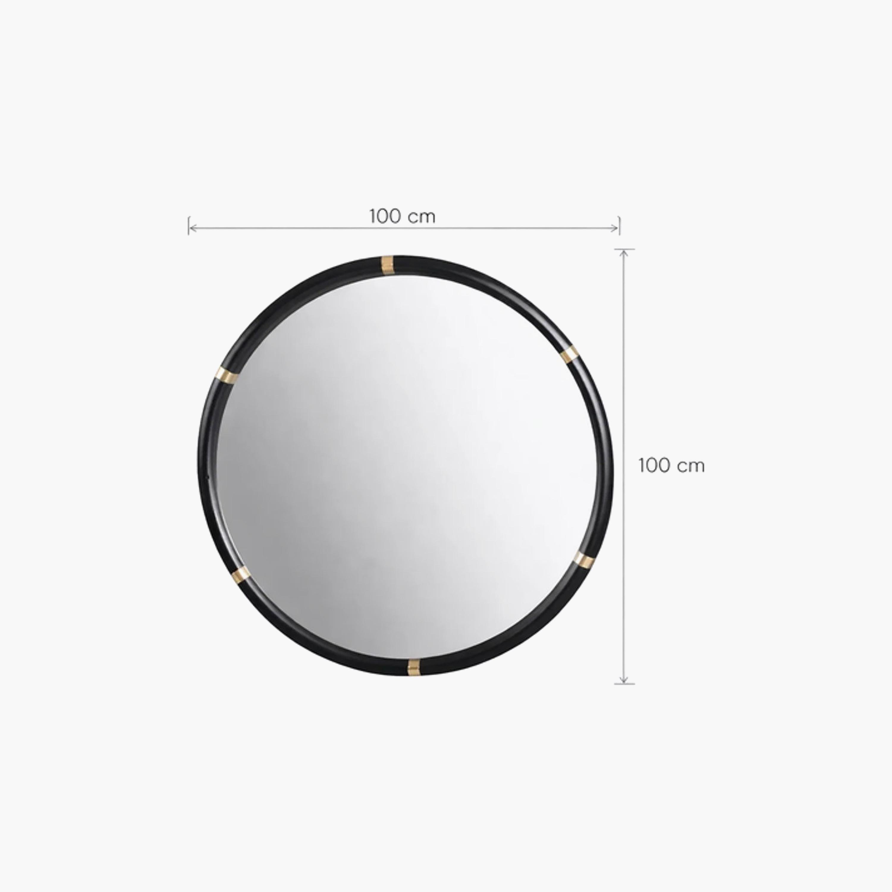Maria Homes Black Glass Round Wall Mirror-household-walldecorandmirrors-mirrors-wallmirrors-image-5