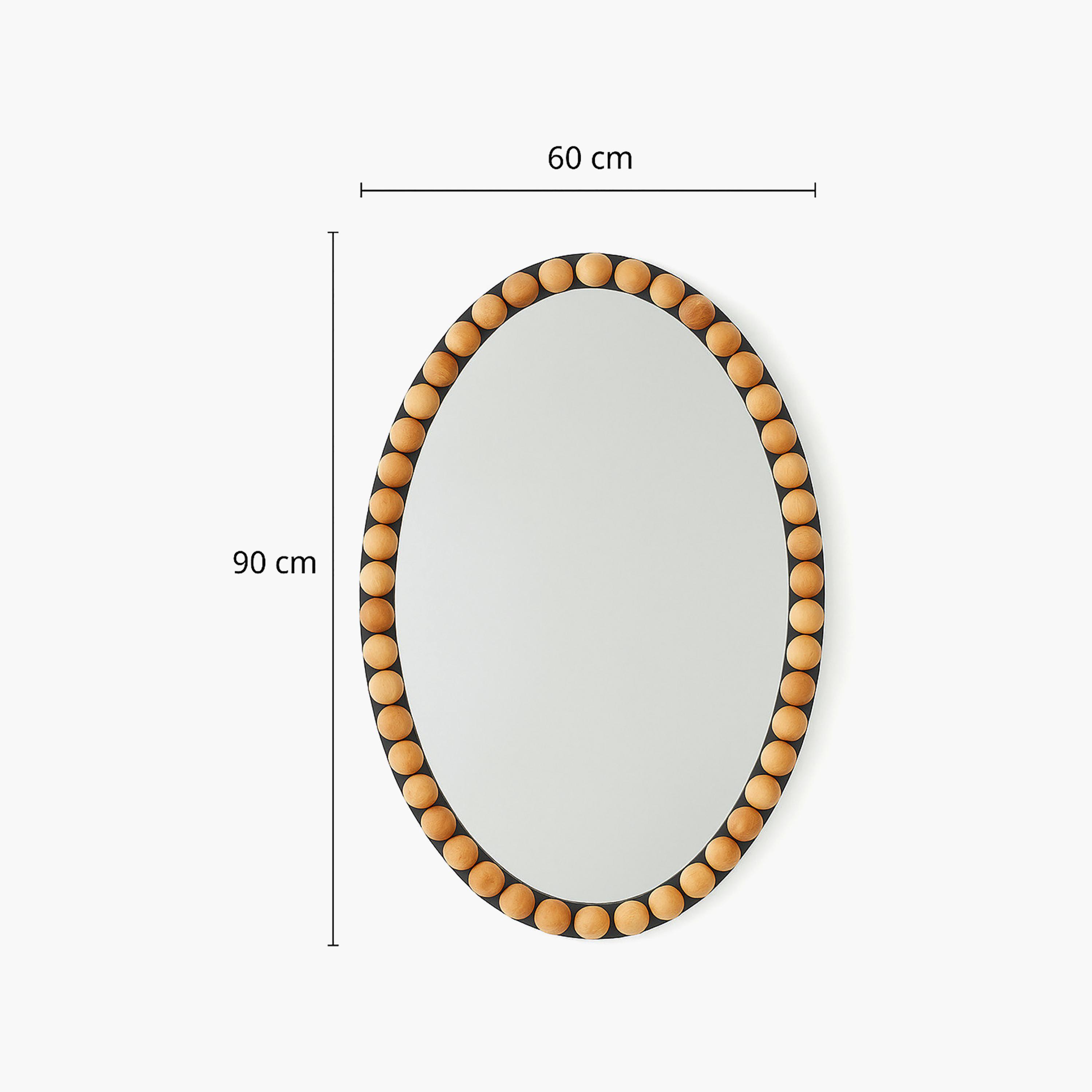 مرآة حائط بإطار مزين بالخرز الزجاجي البني من ماريا هومز-household-walldecorandmirrors-mirrors-wallmirrors-image-6