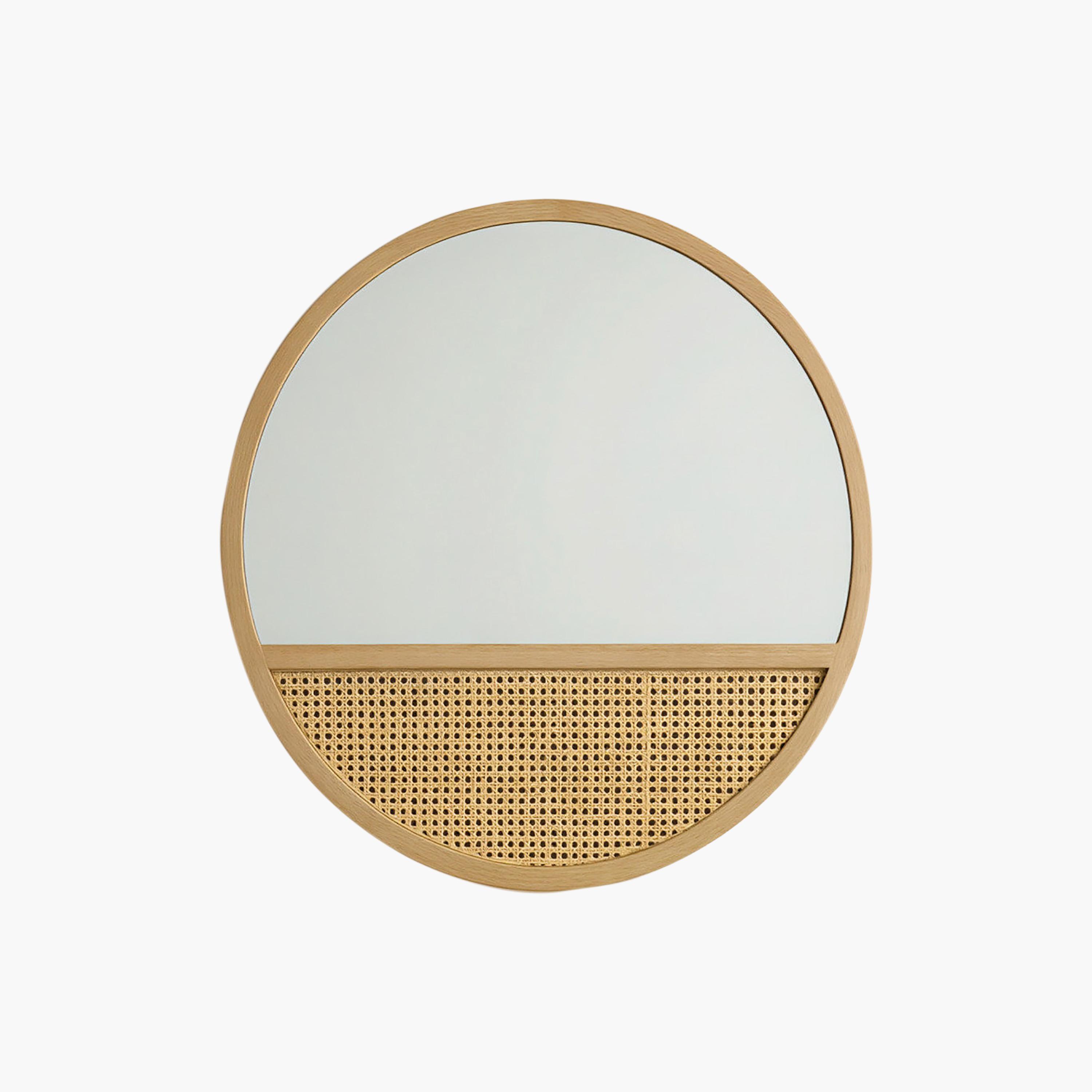 مرآة حائط ديكورية من الزجاج البني والخيزران من ماريا هومز-household-walldecorandmirrors-mirrors-wallmirrors-image-5