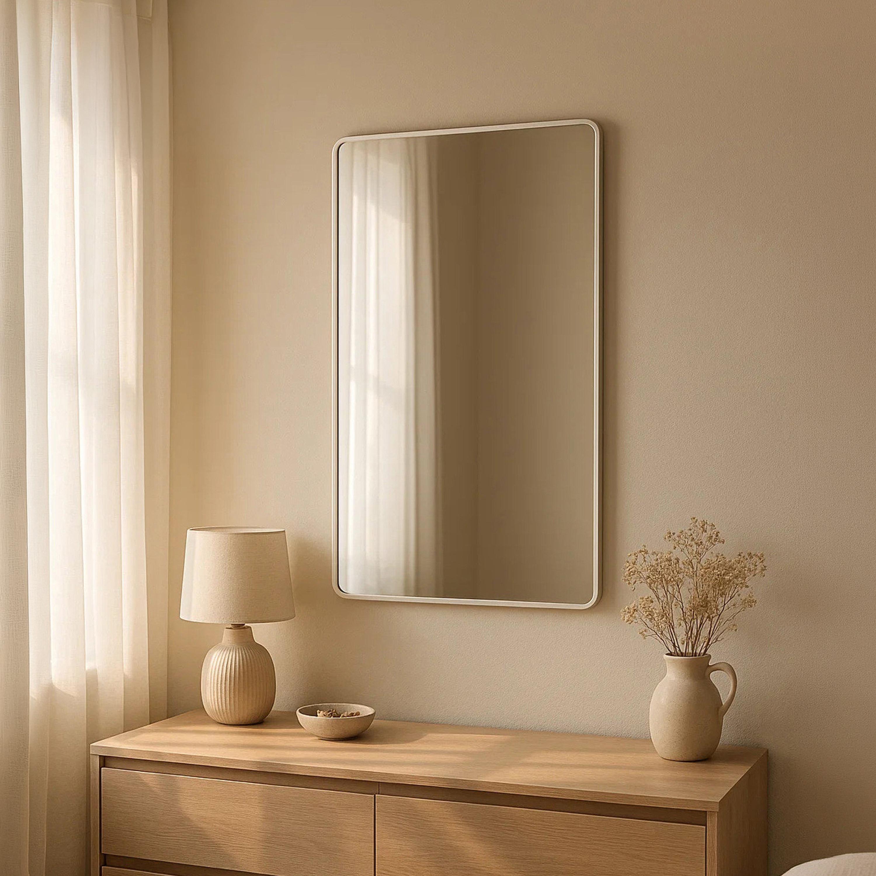 Maria Homes Silver Glass Rectangular Wall Mirror-household-walldecorandmirrors-mirrors-wallmirrors-image-1