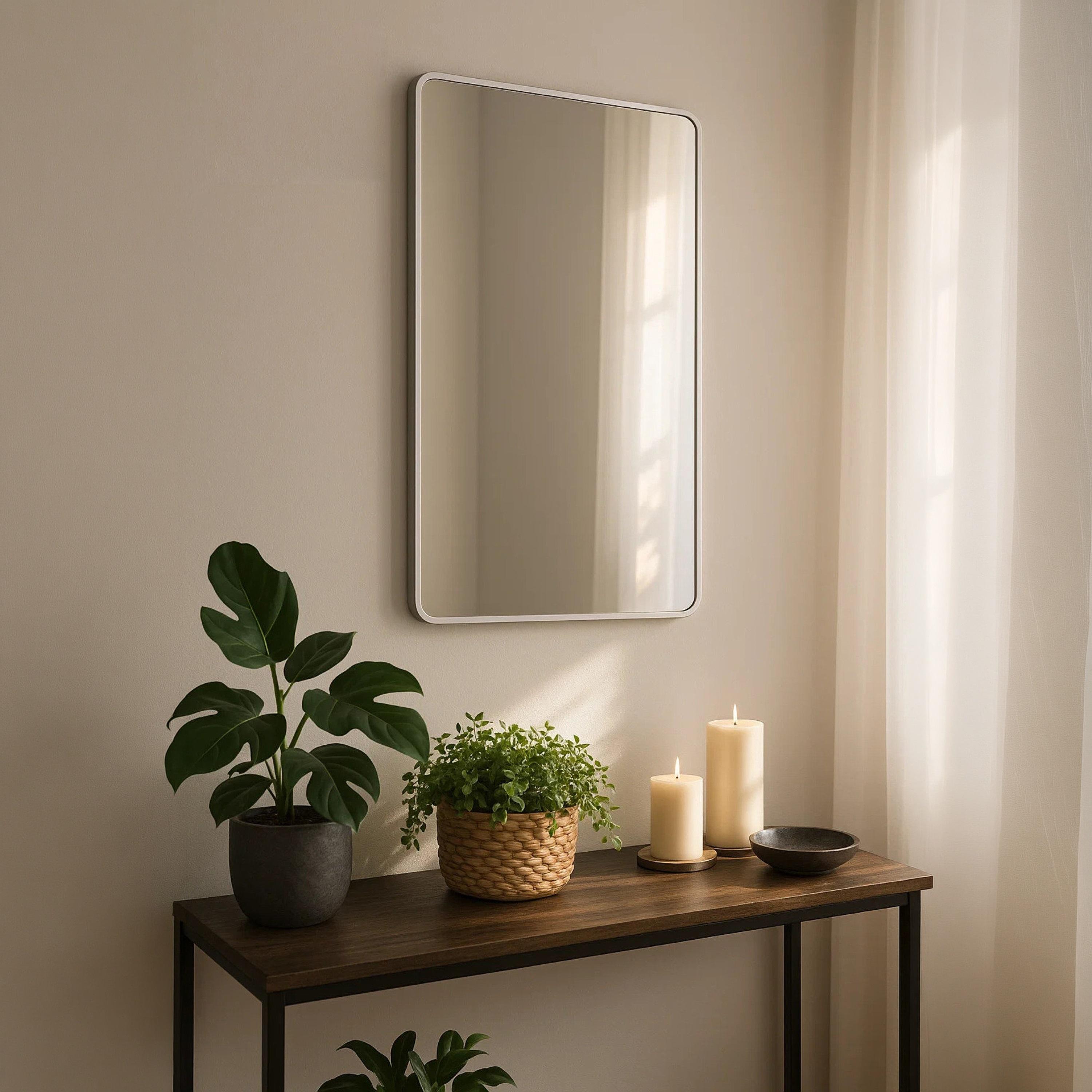 Maria Homes Silver Glass Rectangular Wall Mirror-household-walldecorandmirrors-mirrors-wallmirrors-image-2