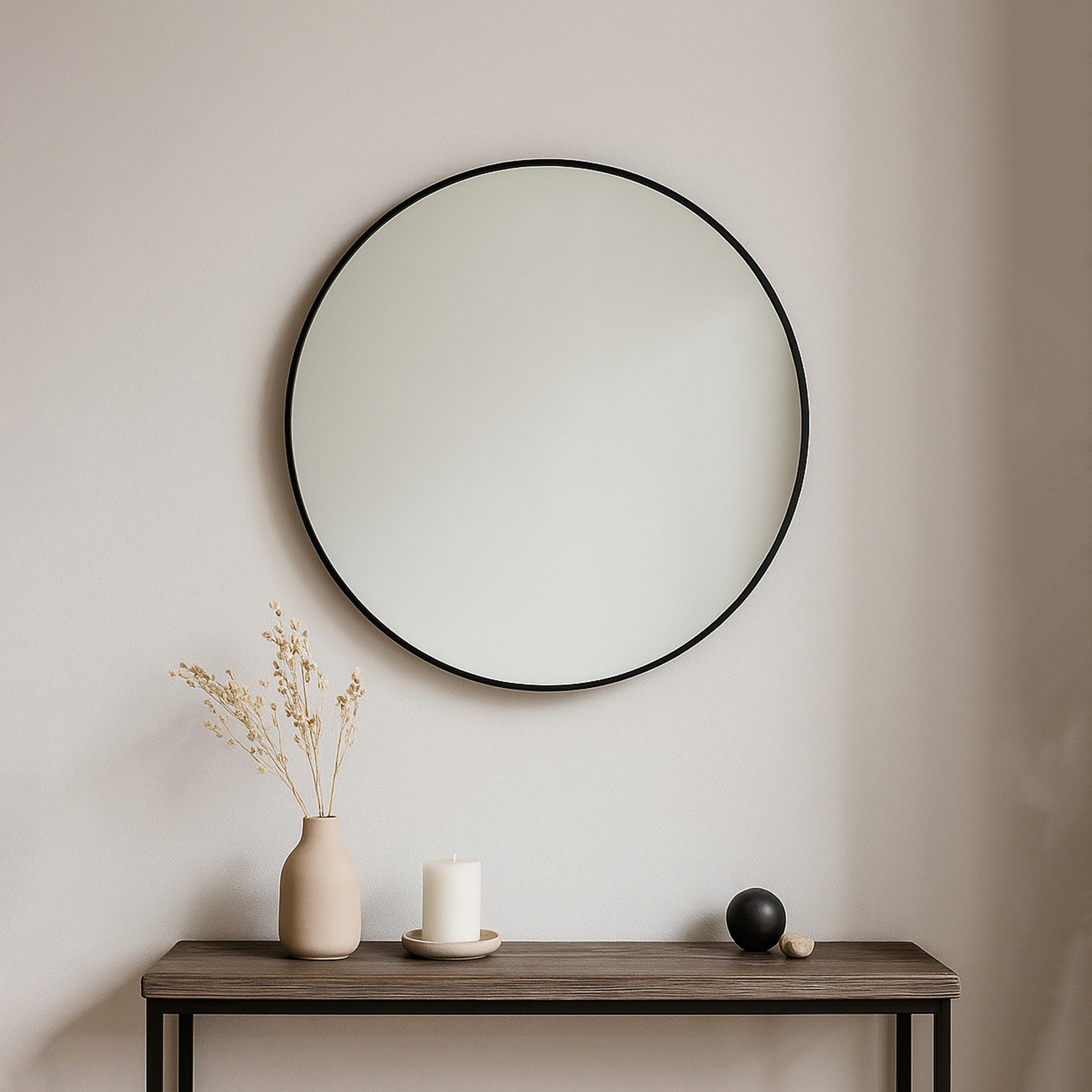 مرآة حائط دائرية زجاجية سوداء من ماريا هومز-household-walldecorandmirrors-mirrors-wallmirrors-image-1