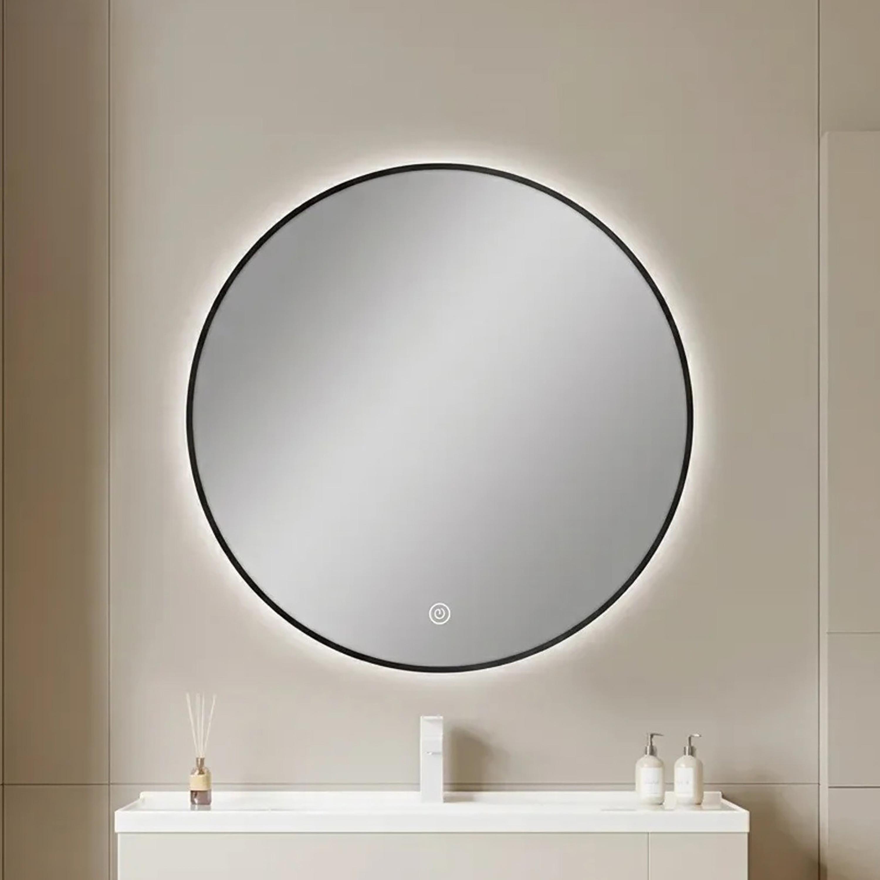 مرآة حائط دائرية زجاجية سوداء من ماريا هومز-household-walldecorandmirrors-mirrors-wallmirrors-image-2