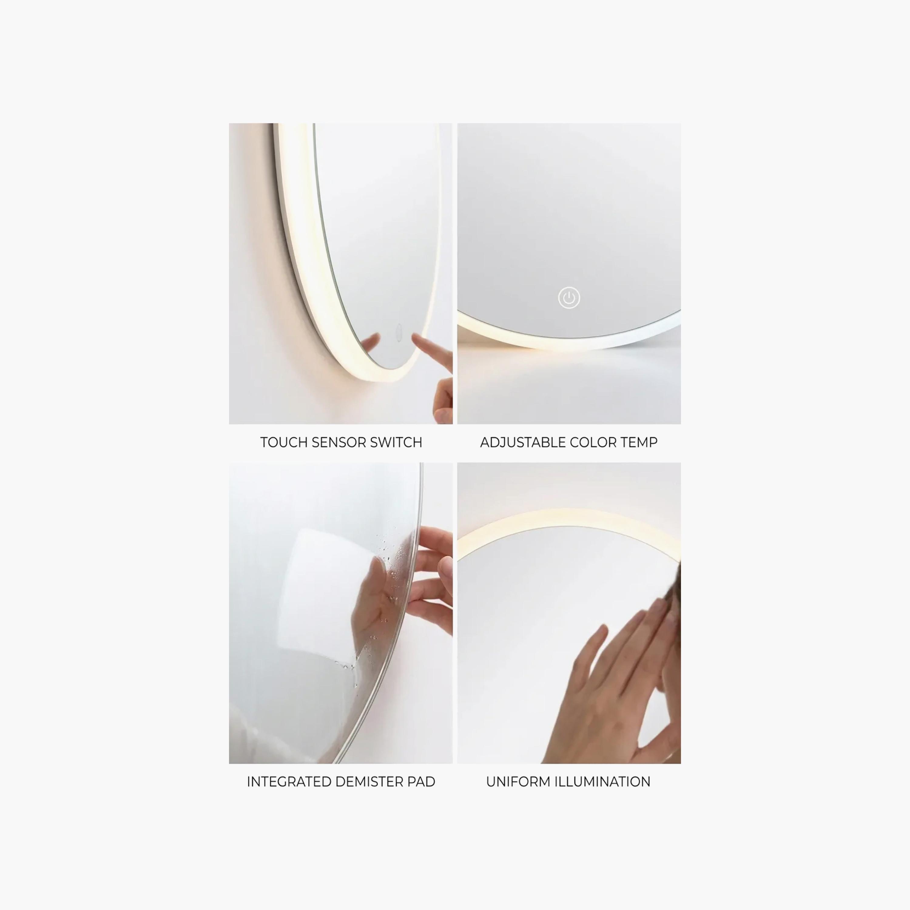 مرآة حائط دائرية زجاجية بيضاء من ماريا هومز-household-walldecorandmirrors-mirrors-wallmirrors-image-4