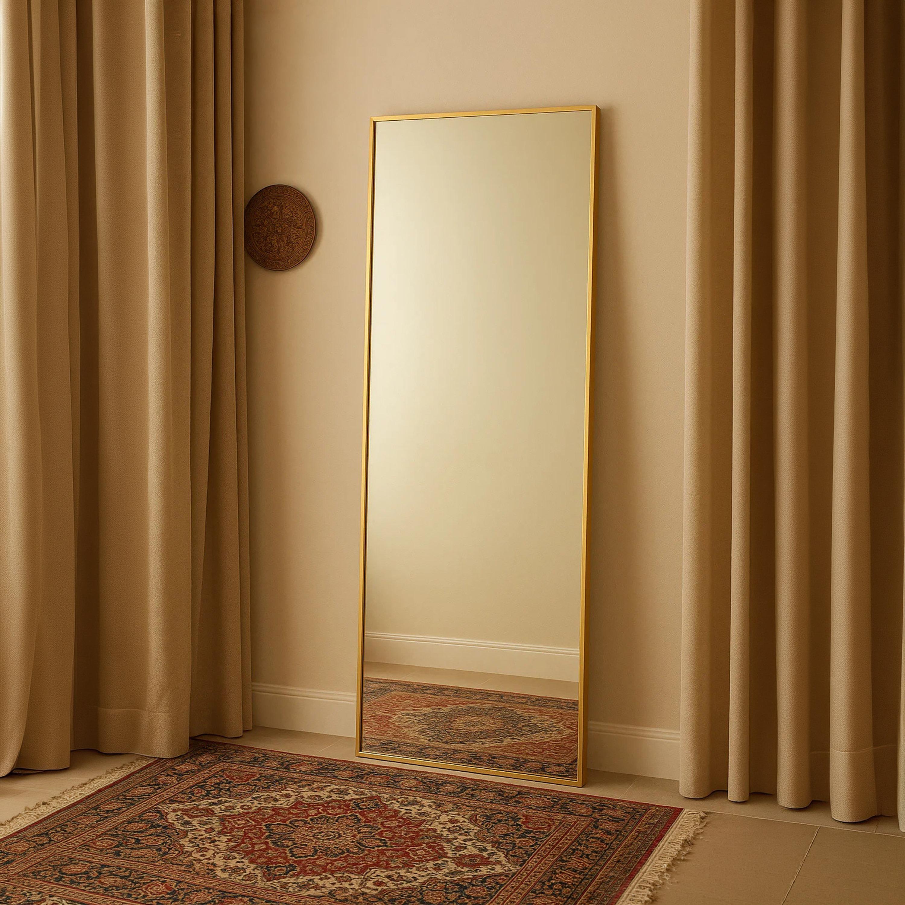 مرآة أرضية مستطيلة من الزجاج بلون الذهب من ماريا هومز-household-walldecorandmirrors-mirrors-wallmirrors-image-1