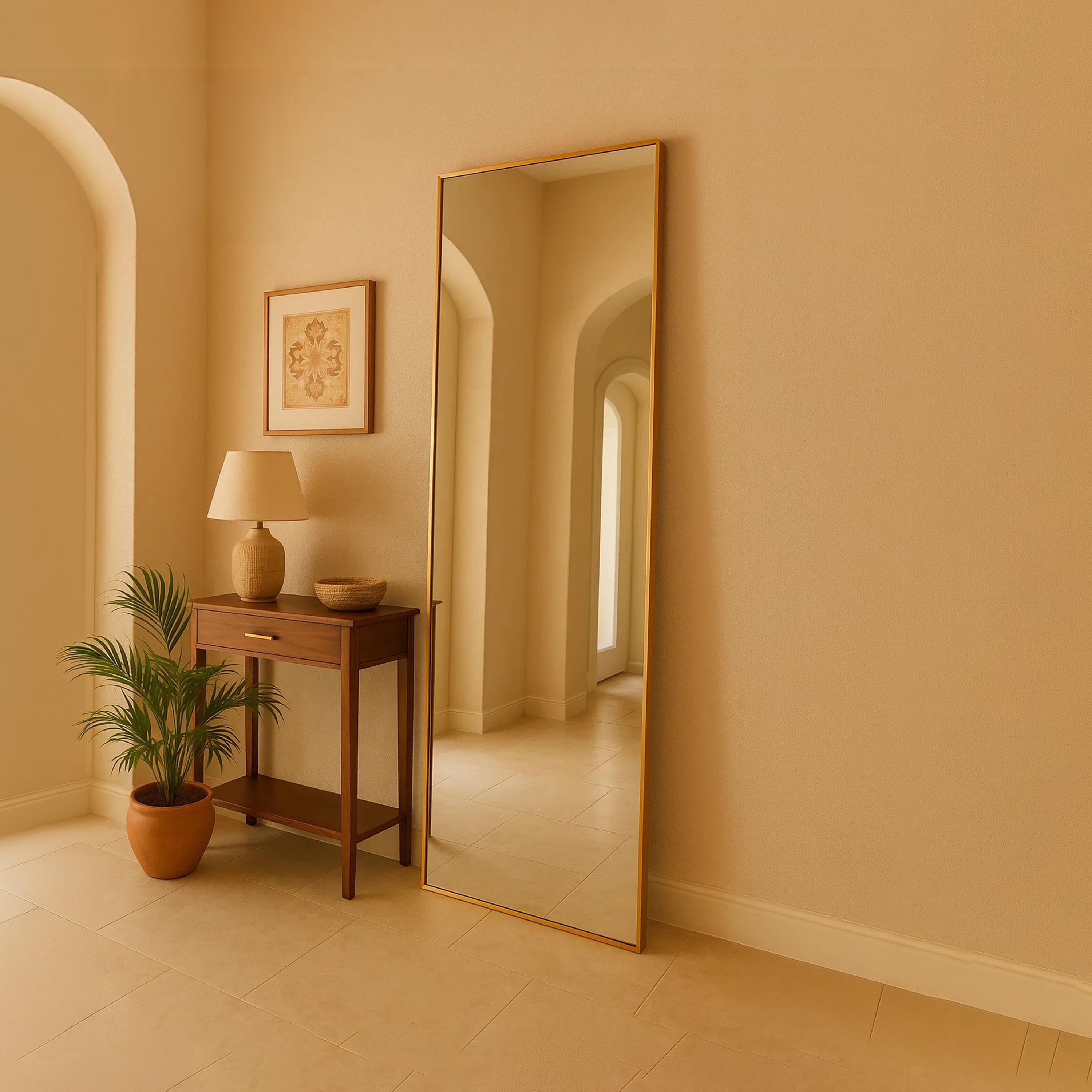 مرآة أرضية مستطيلة من الزجاج بلون الذهب من ماريا هومز-household-walldecorandmirrors-mirrors-wallmirrors-image-4