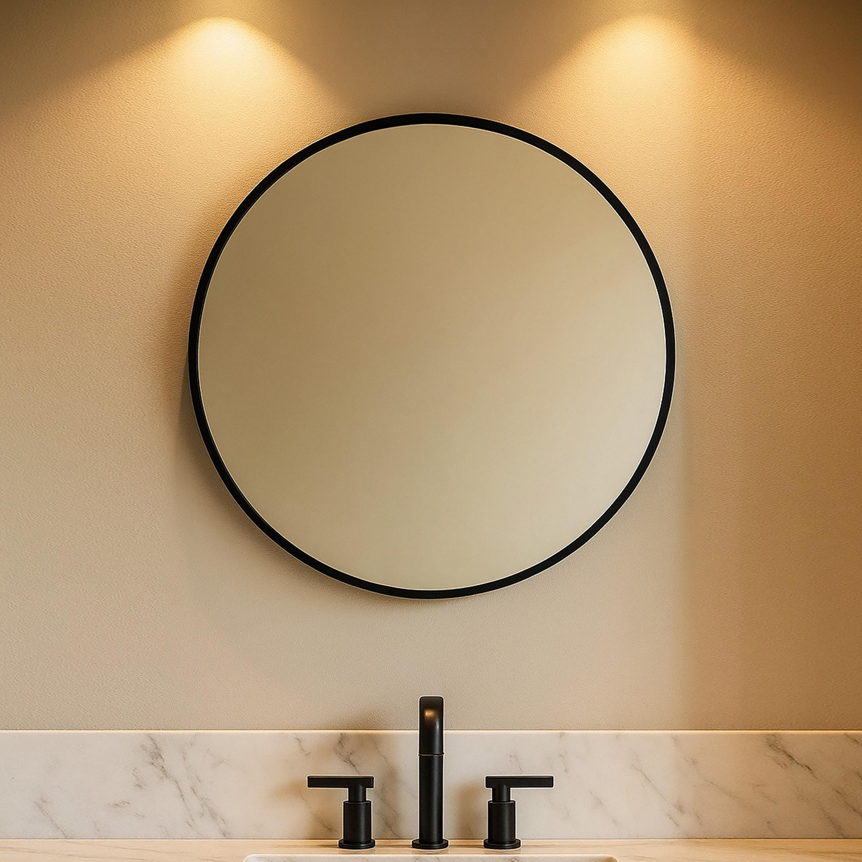 مرآة حائط دائرية زجاجية سوداء من ماريا هومز-household-walldecorandmirrors-mirrors-wallmirrors-image-3