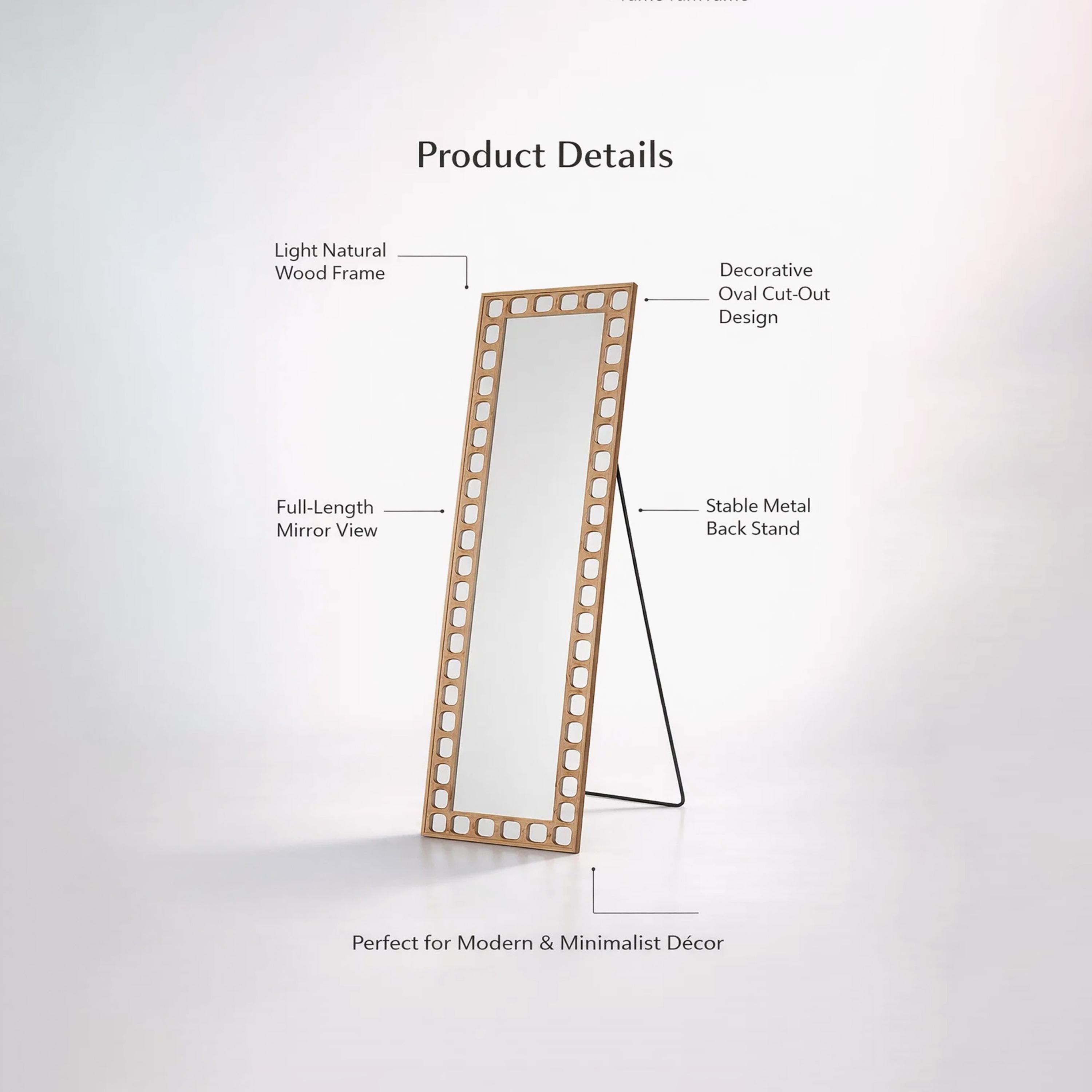 مرآة أرضية بإطار هندسي زجاجي بني من ماريا هومز-household-walldecorandmirrors-mirrors-wallmirrors-image-3