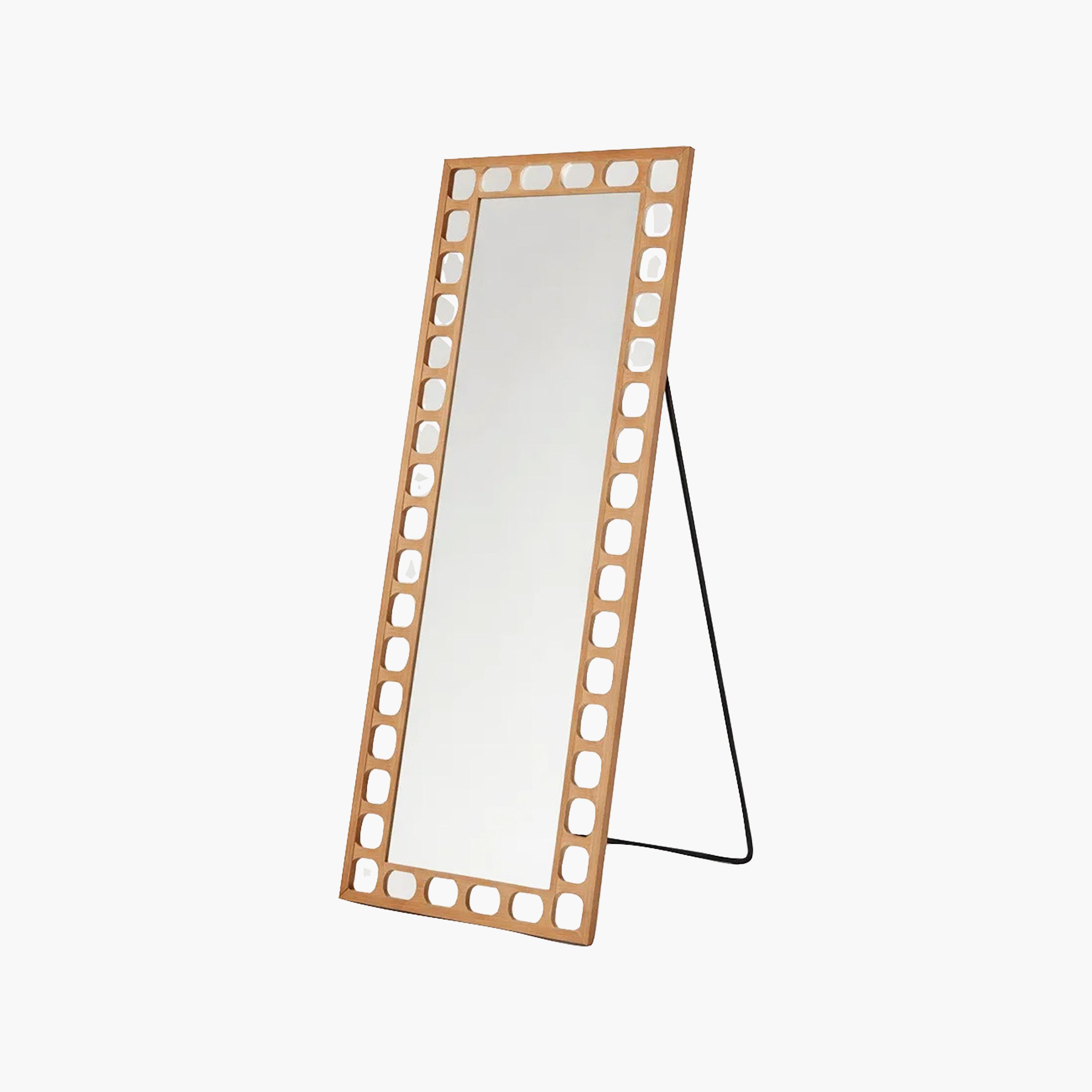مرآة أرضية بإطار هندسي زجاجي بني من ماريا هومز-household-walldecorandmirrors-mirrors-wallmirrors-image-4