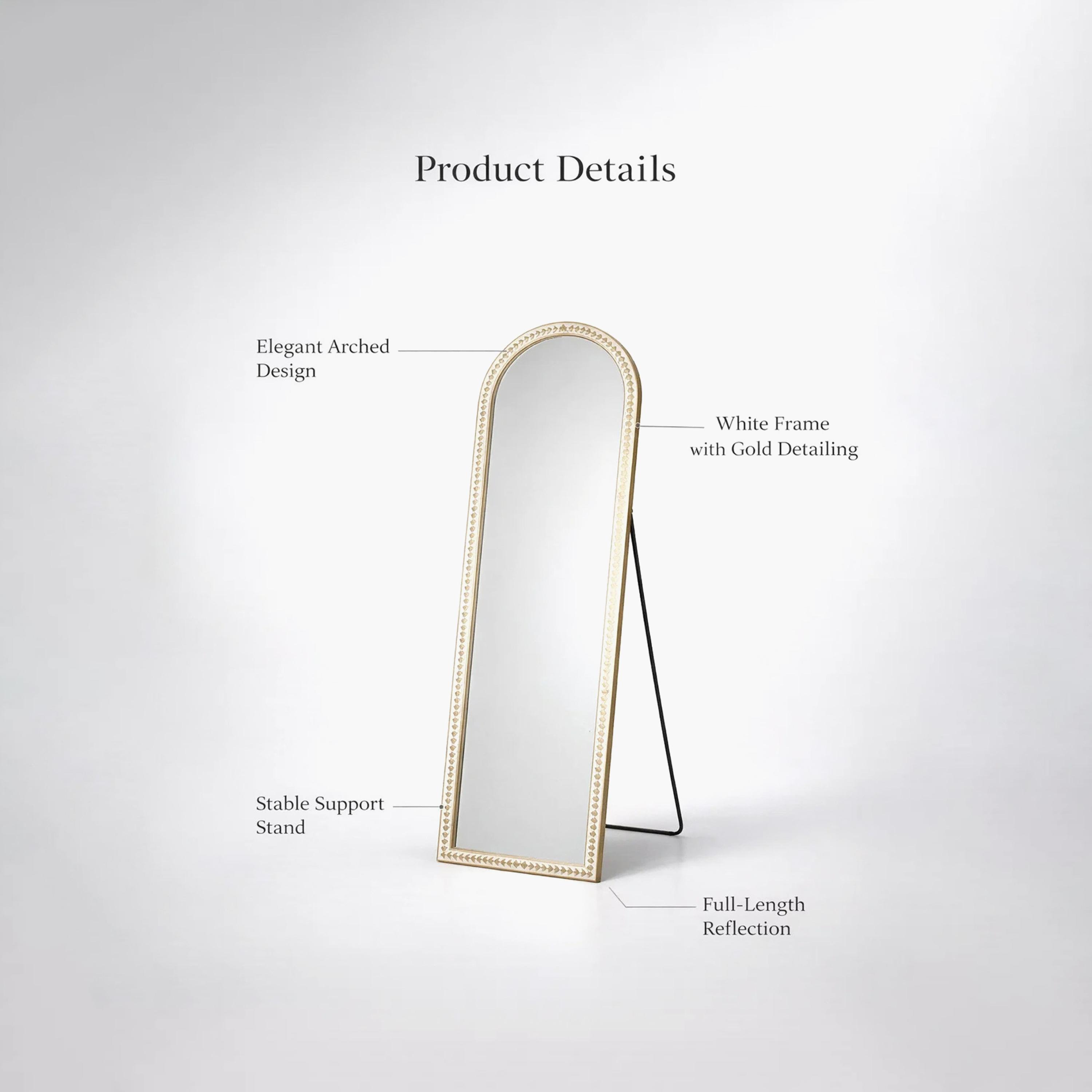 مرآة أرضية بإطار مقوس من الزجاج البني من ماريا هومز-household-walldecorandmirrors-mirrors-wallmirrors-image-4