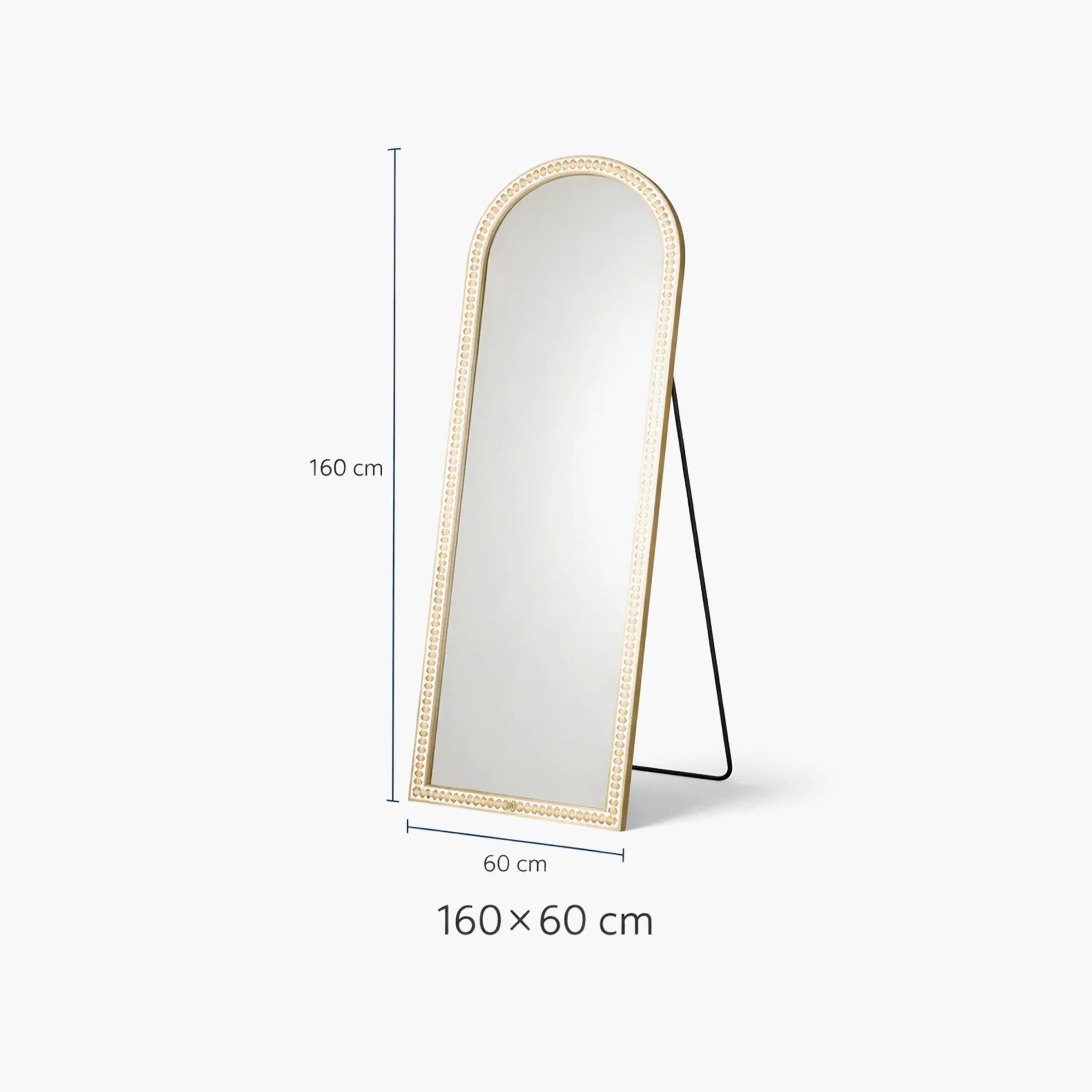 مرآة أرضية بإطار مقوس من الزجاج البني من ماريا هومز-household-walldecorandmirrors-mirrors-wallmirrors-image-6