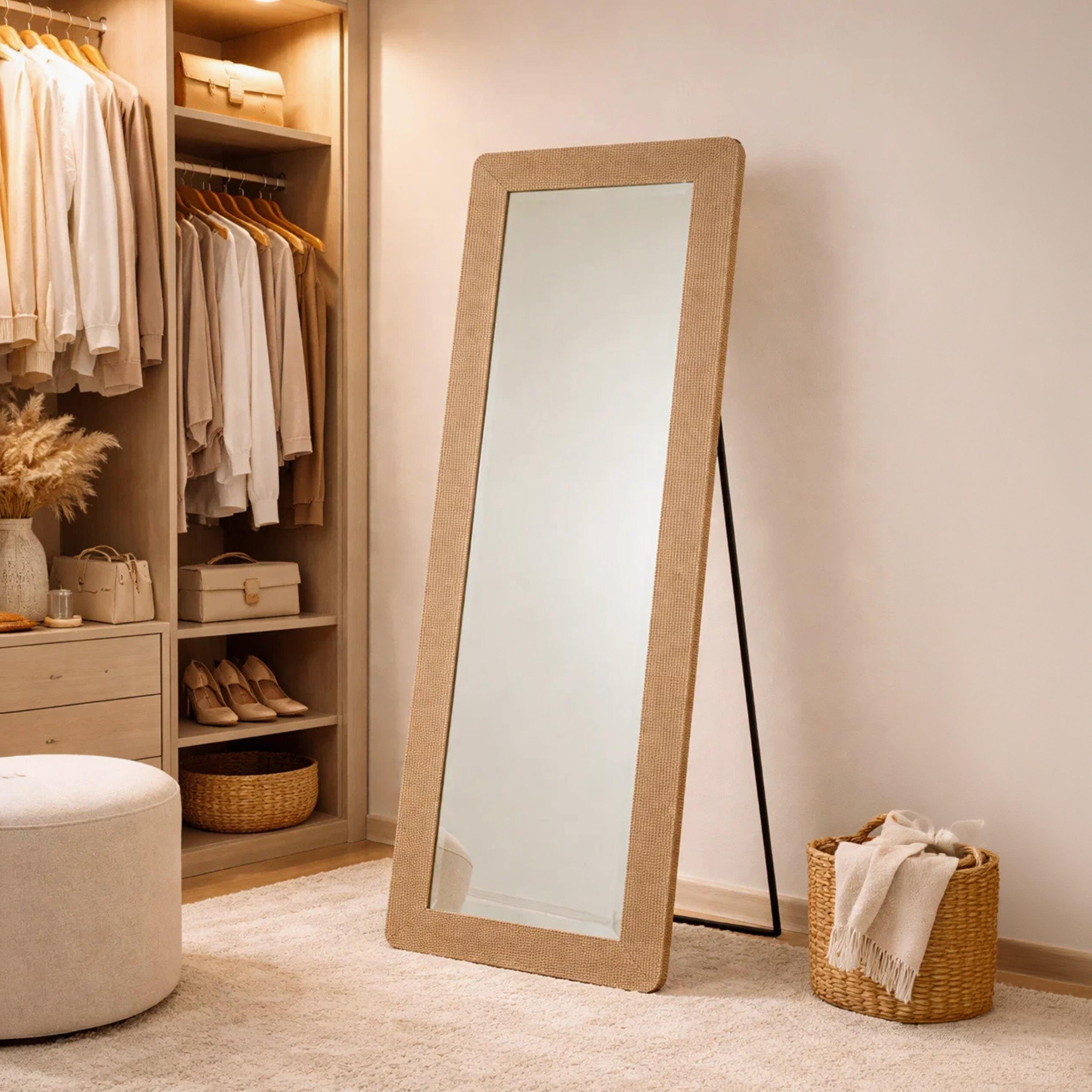 مرآة أرضية مستطيلة زجاجية بني من ماريا هومز-household-walldecorandmirrors-mirrors-wallmirrors-image-1