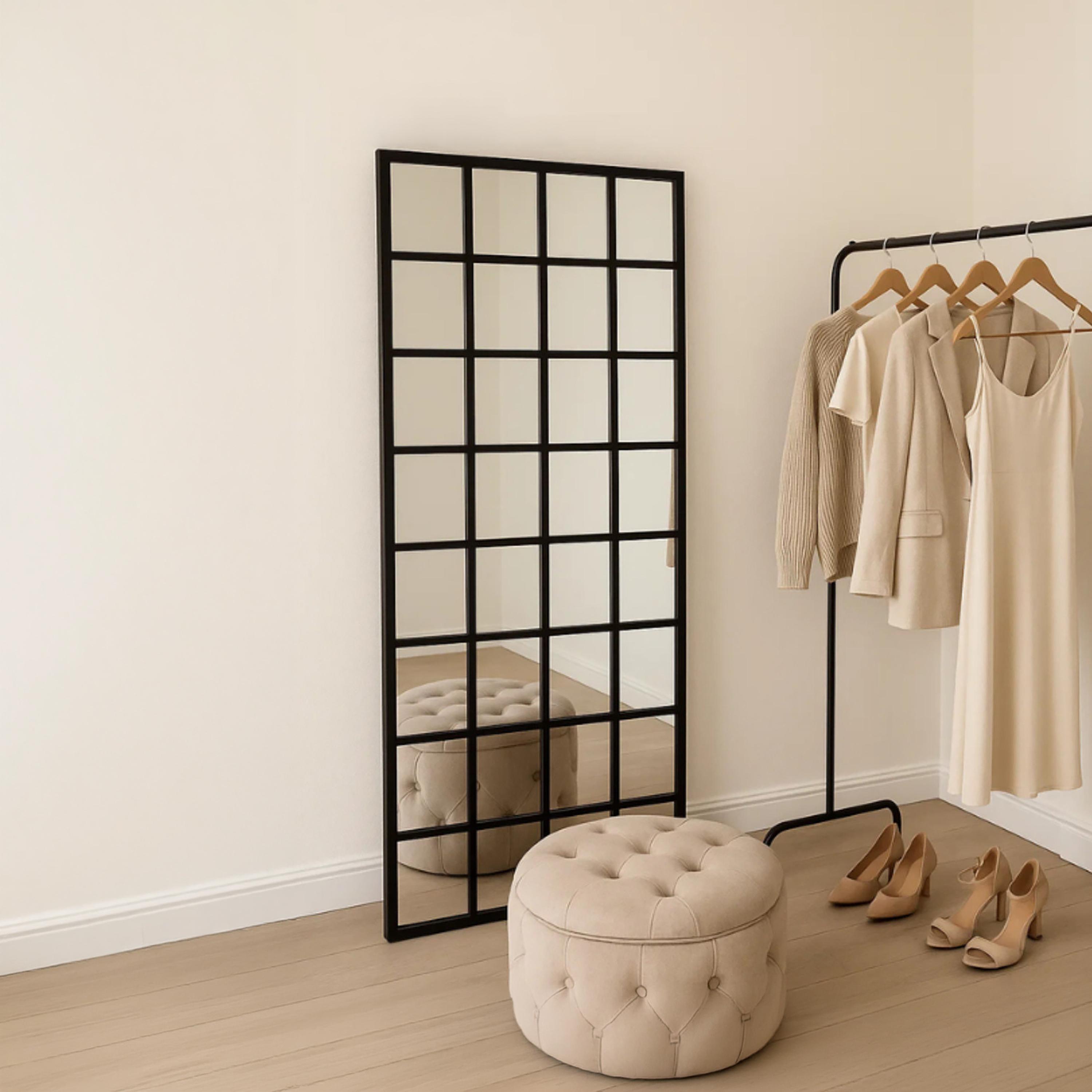 Maria Homes Glass Grid Frame Wall Mirror-household-walldecorandmirrors-mirrors-wallmirrors-image-2