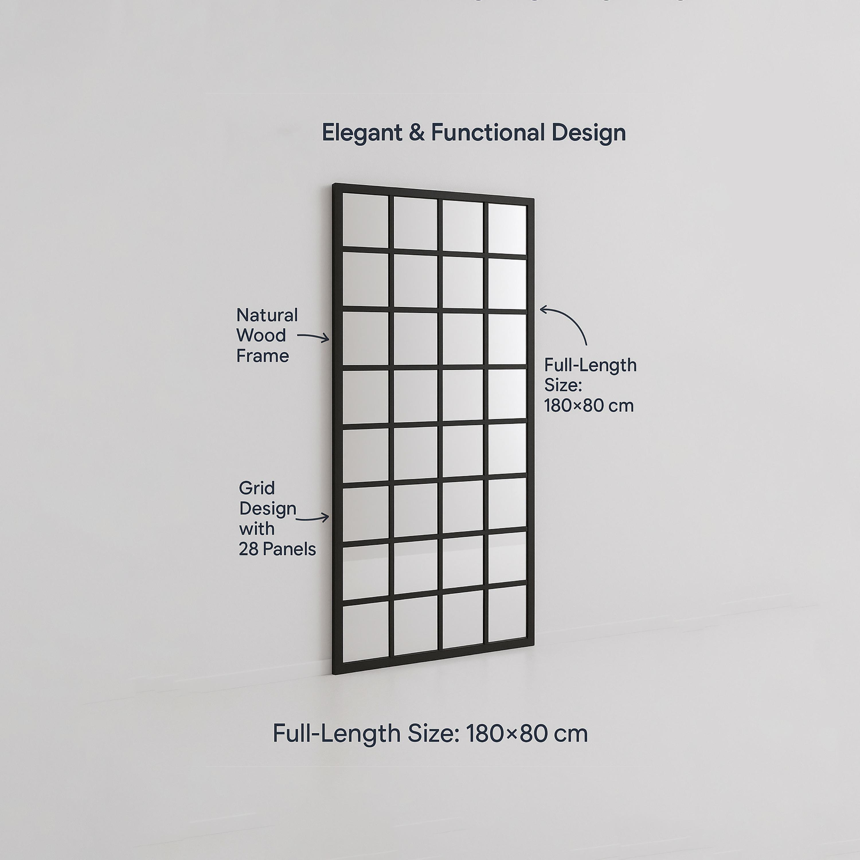 Maria Homes Glass Grid Frame Wall Mirror-household-walldecorandmirrors-mirrors-wallmirrors-image-4