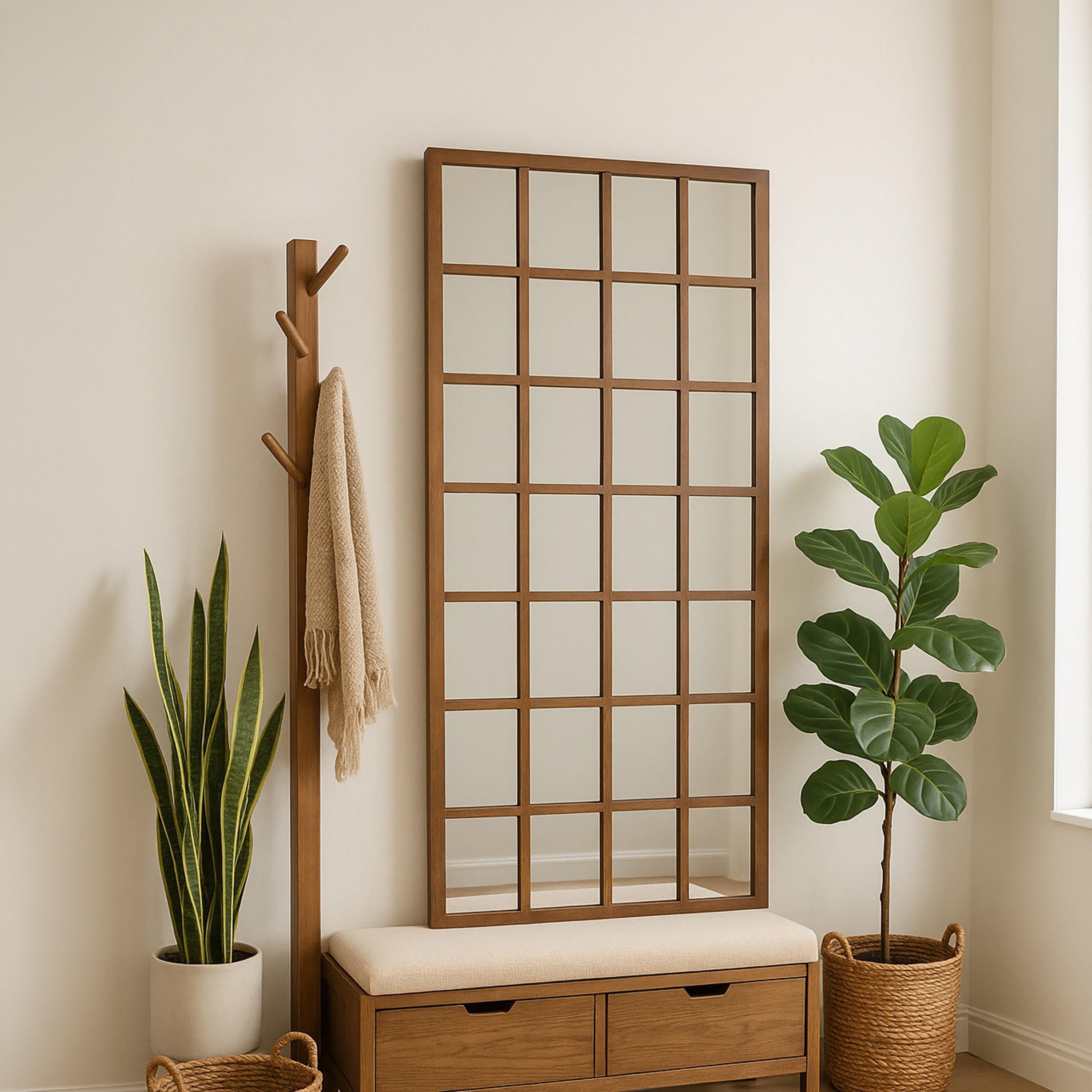 Maria Homes Glass Grid Frame Wall Mirror-household-walldecorandmirrors-mirrors-wallmirrors-image-1