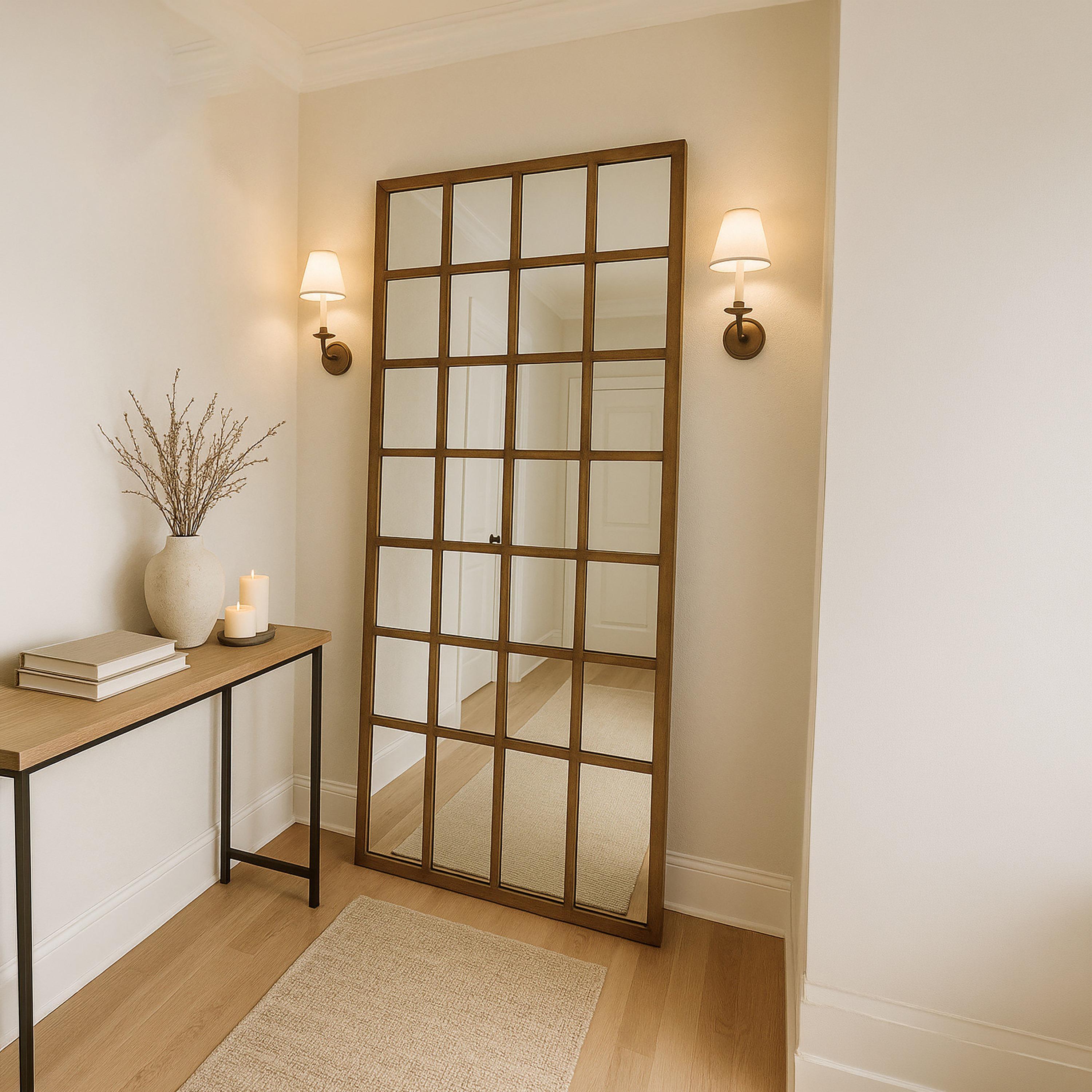 Maria Homes Glass Grid Frame Wall Mirror-household-walldecorandmirrors-mirrors-wallmirrors-image-2