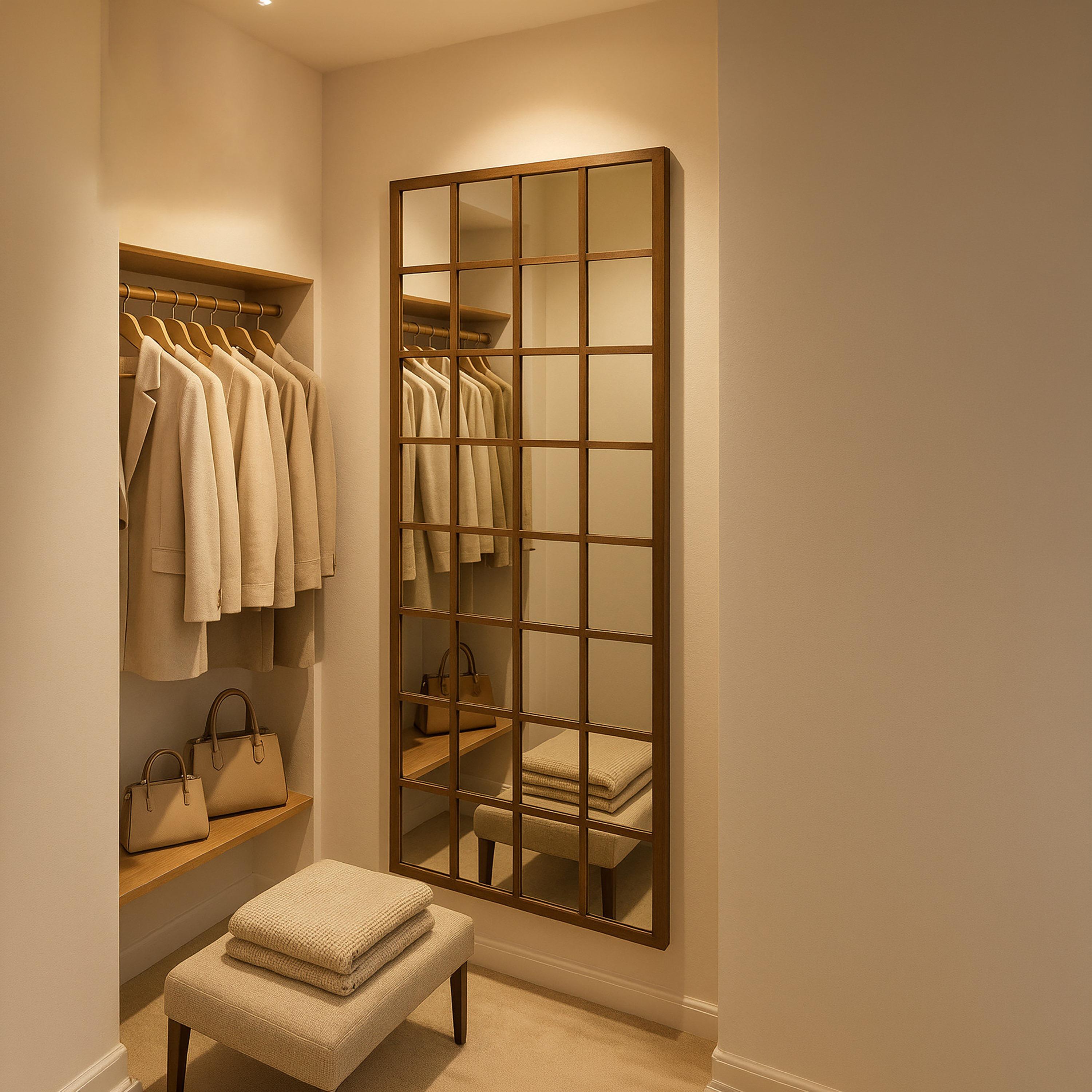 Maria Homes Glass Grid Frame Wall Mirror-household-walldecorandmirrors-mirrors-wallmirrors-image-4