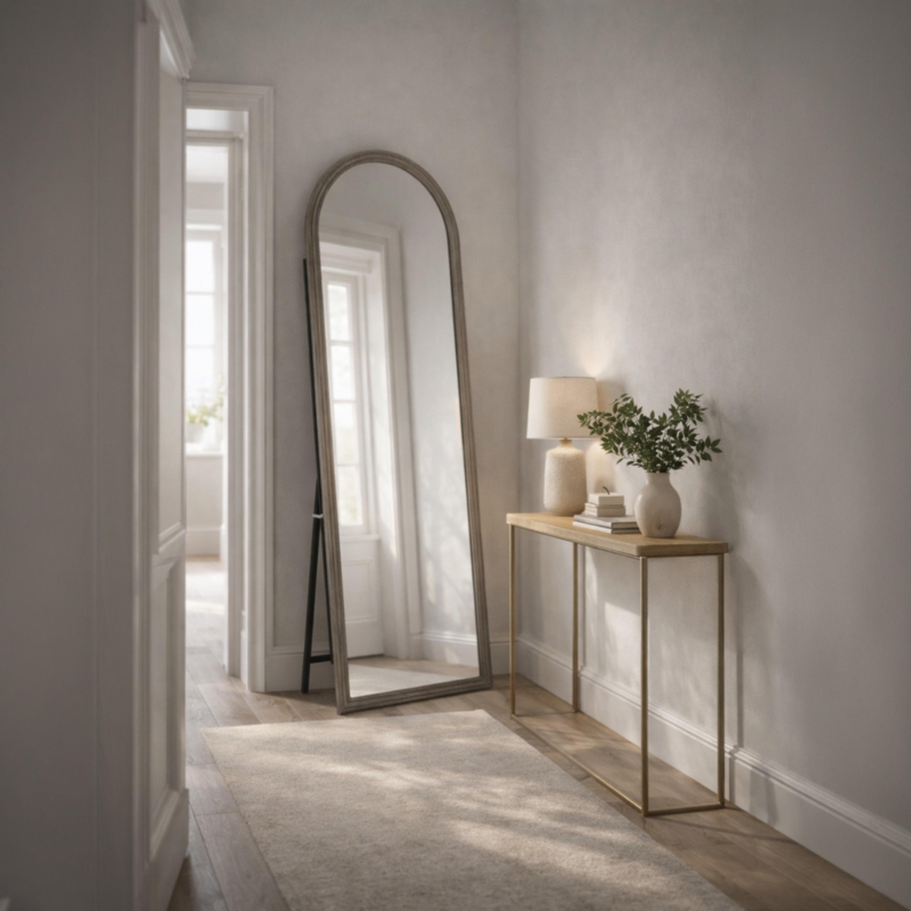 Maria Homes Glass Arched Floor Mirror-household-walldecorandmirrors-mirrors-wallmirrors-image-1
