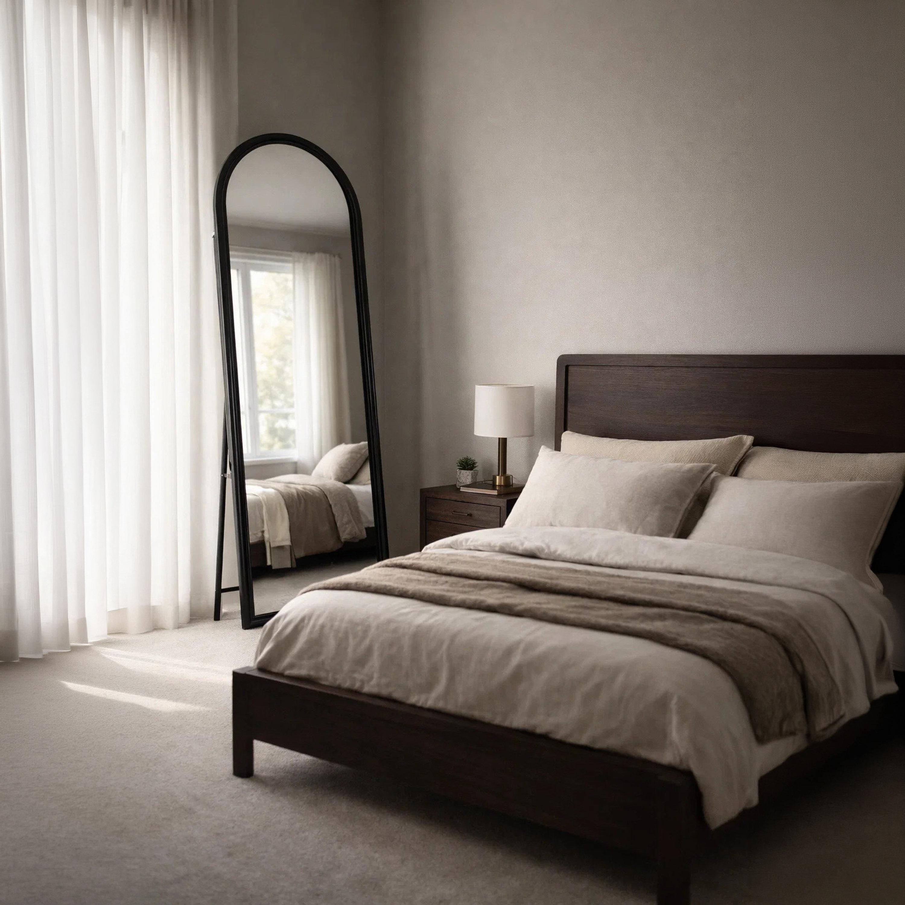 مرآة أرضية زجاجية بتصميم مقوس من ماريا هومز-household-walldecorandmirrors-mirrors-wallmirrors-image-2