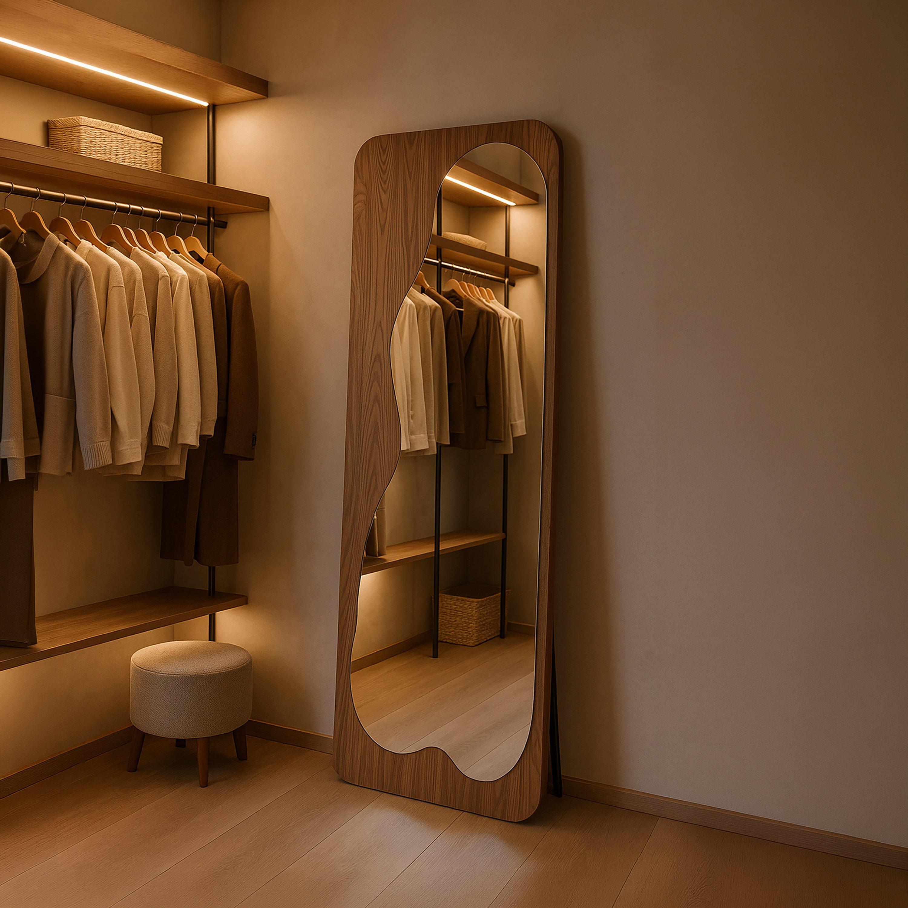 Maria Homes Brown Glass Rectangular Floor Mirror-household-walldecorandmirrors-mirrors-wallmirrors-image-2